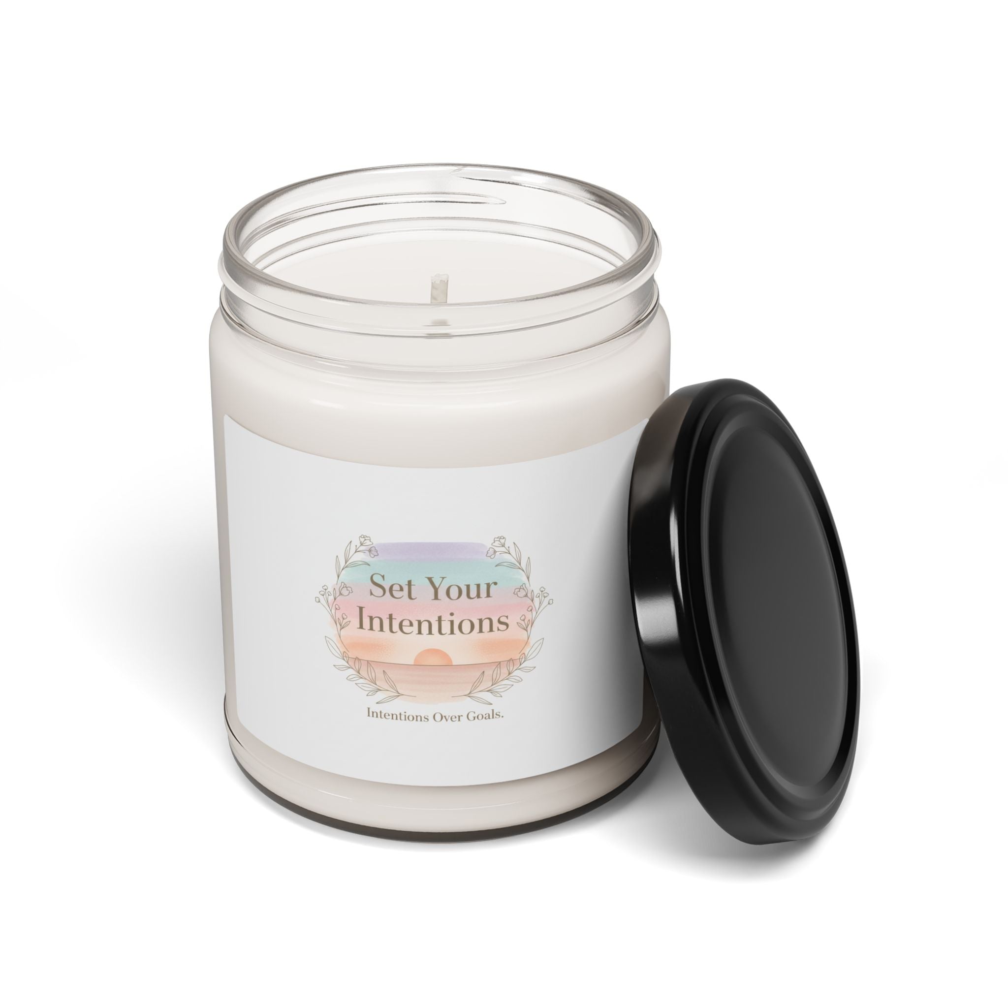 Set Your Intentions Soy Candle, Intentions Over Goals, Mindful Wellness Candle