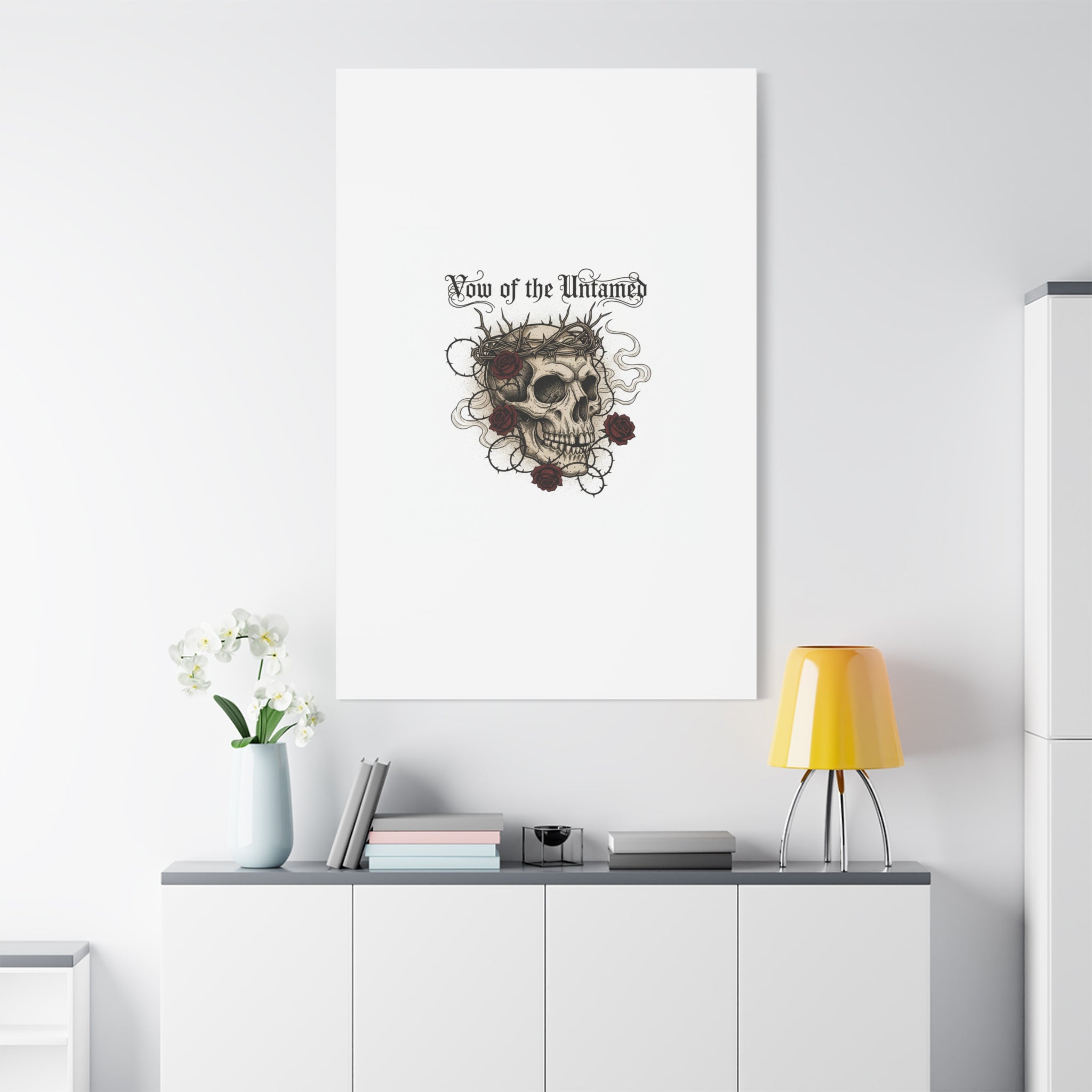 Vow of the Untamed Skull Canvas | western skull art, gothic Americana