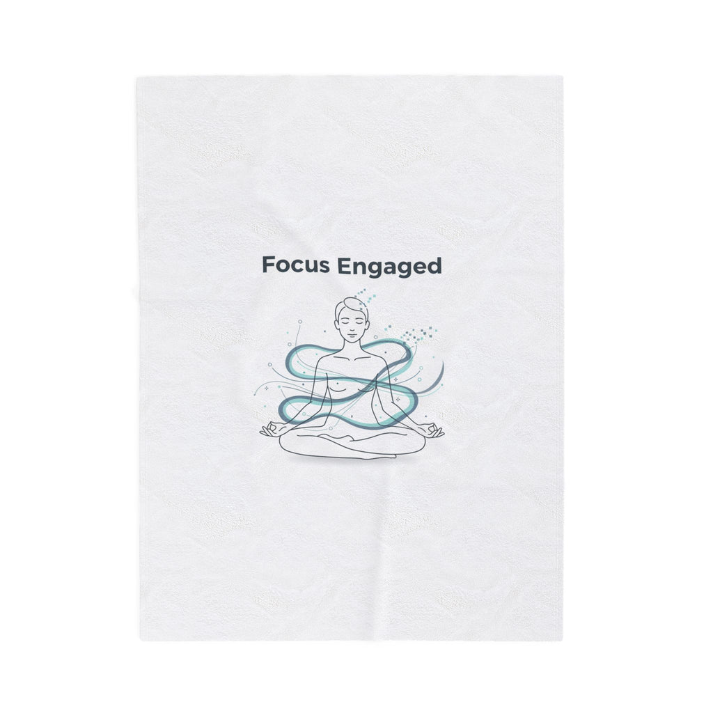 Focus Engaged Velveteen Blanket | Flow State, Productivity Decor