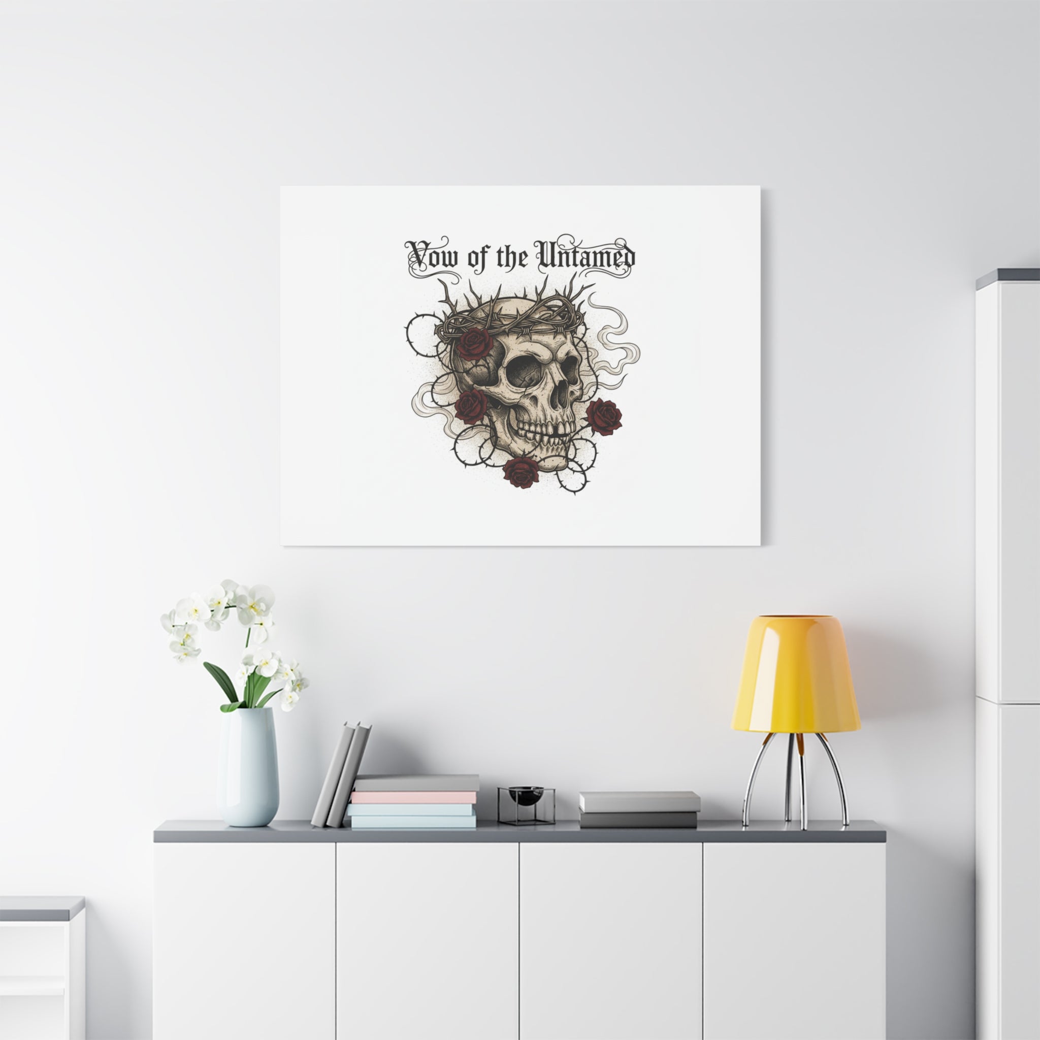 Vow of the Untamed Skull Canvas | western skull art, gothic Americana