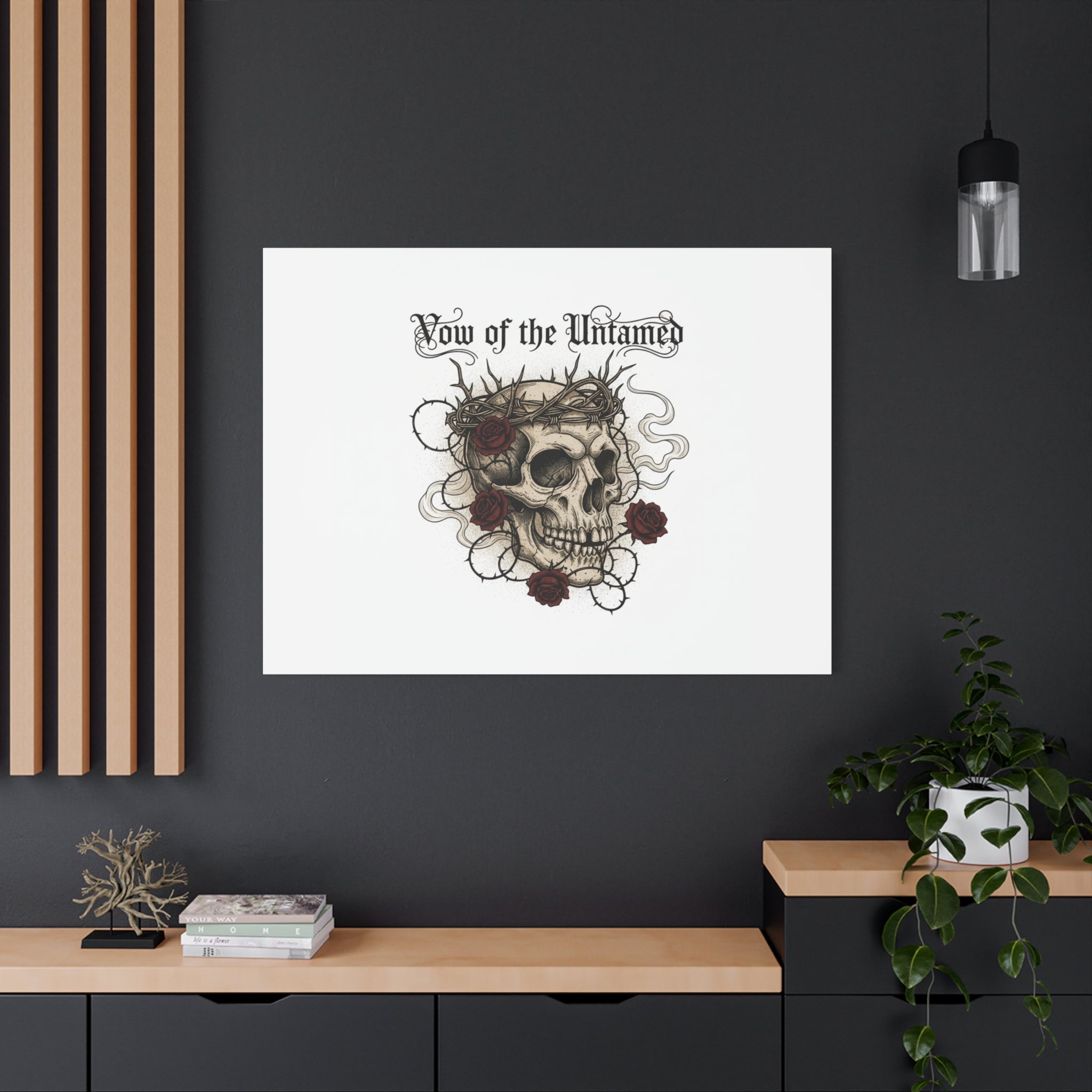 Vow of the Untamed Skull Canvas | western skull art, gothic Americana