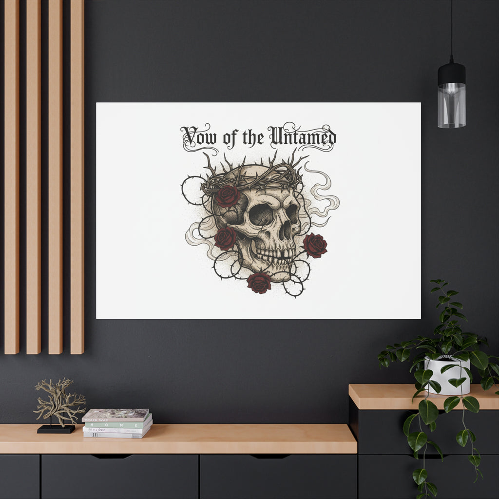 Vow of the Untamed Skull Canvas | western skull art, gothic Americana