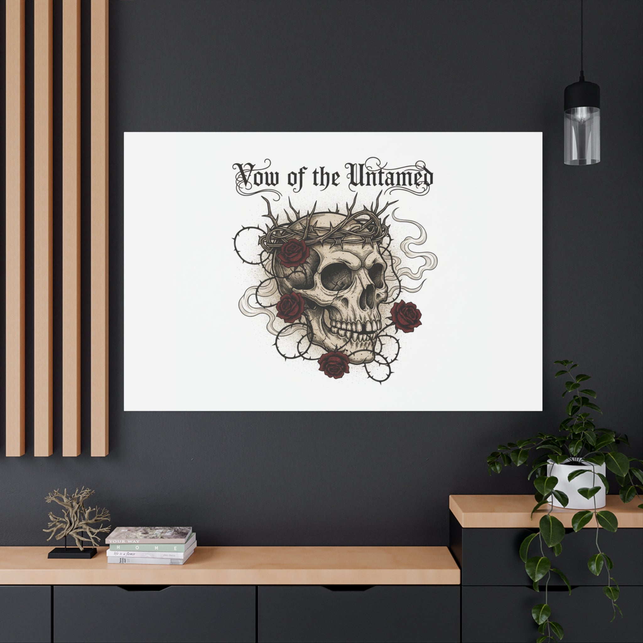 Vow of the Untamed Skull Canvas | western skull art, gothic Americana