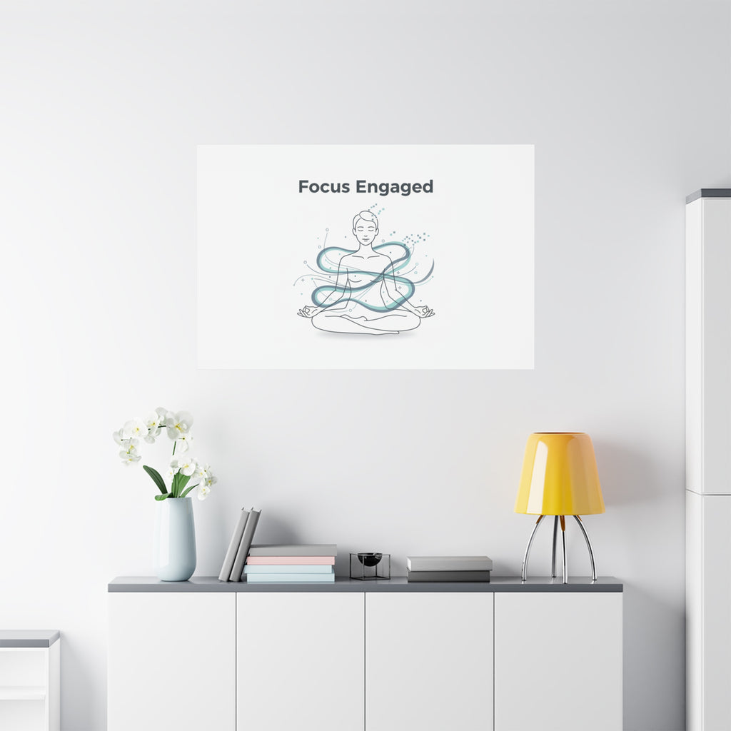 Focus Engaged Canvas, flow state poster | productivity art, ADHD merch