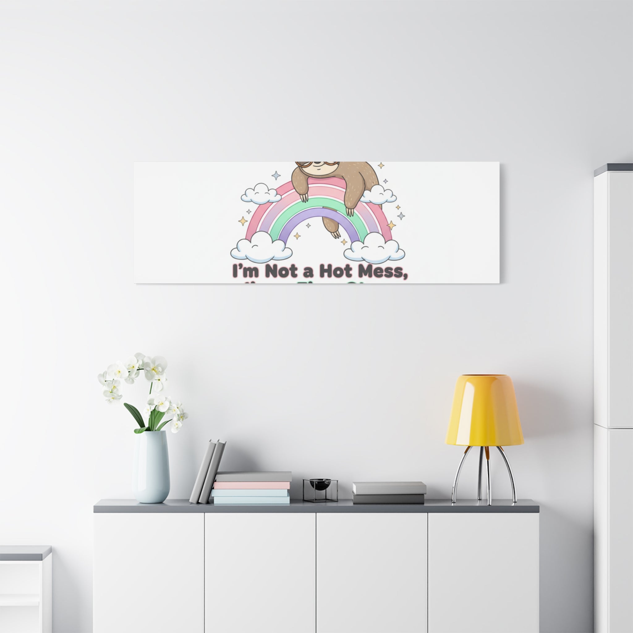 Flop Star Sloth Canvas | flop era burnout humor, fail merch