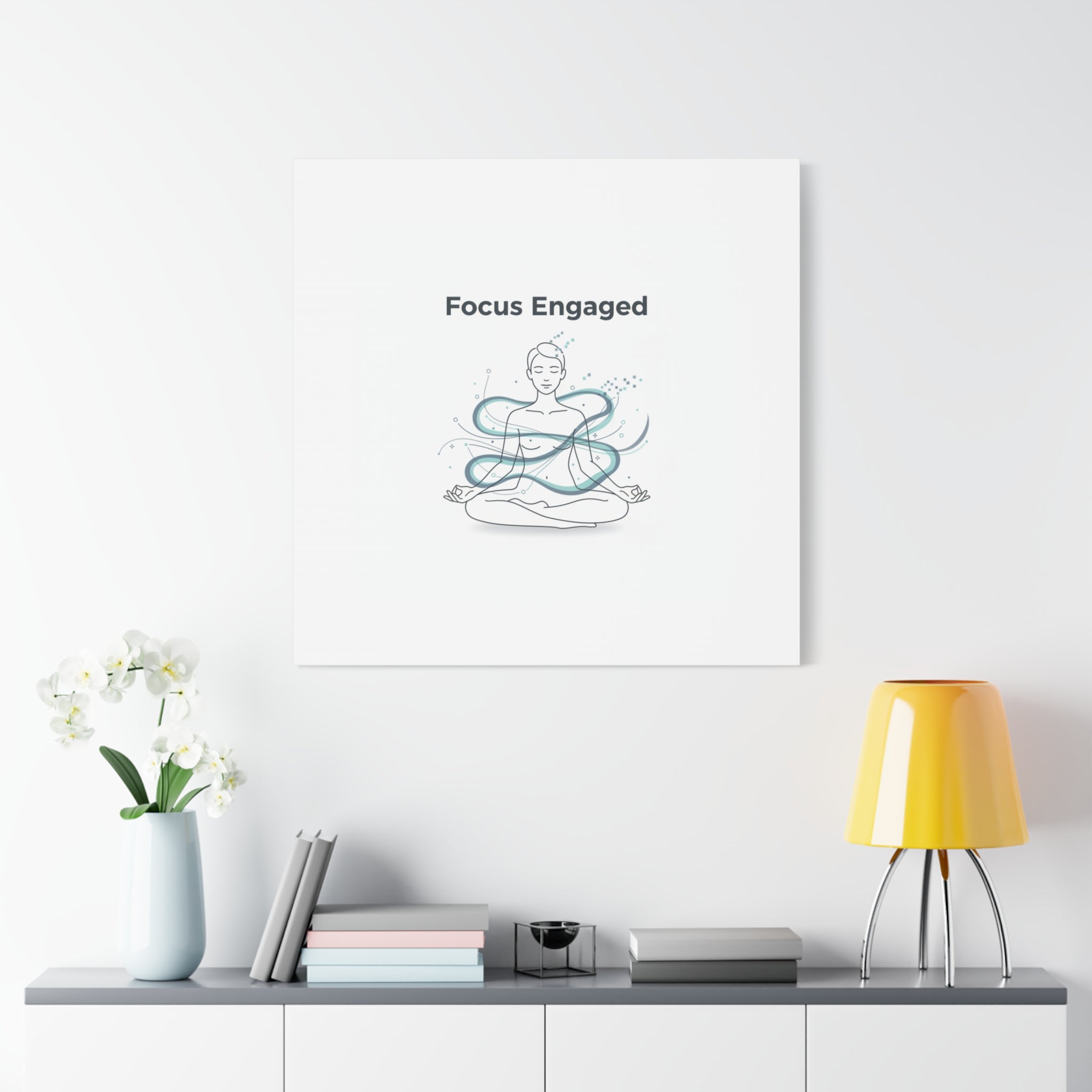 Focus Engaged Canvas, flow state poster | productivity art, ADHD merch