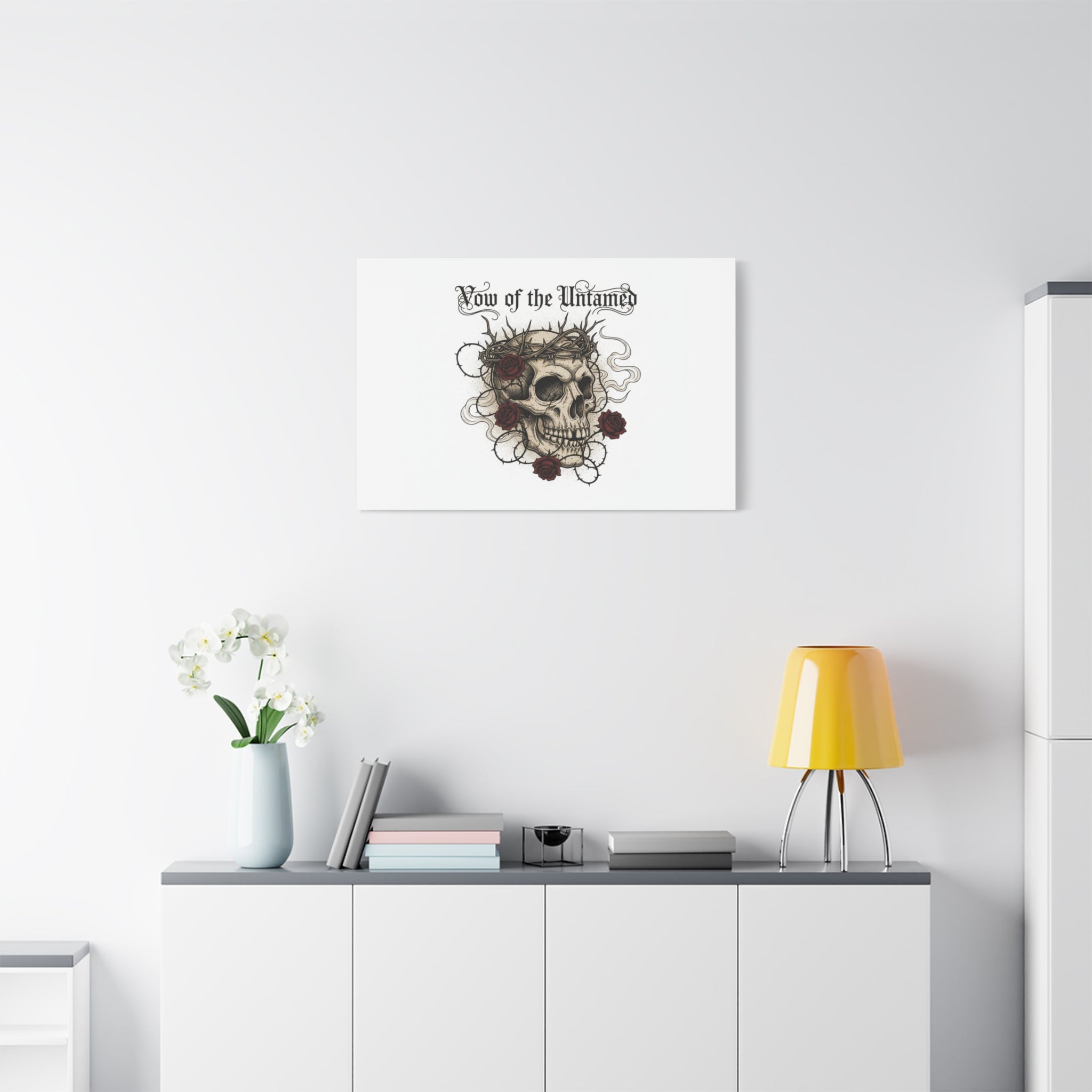 Vow of the Untamed Skull Canvas | western skull art, gothic Americana