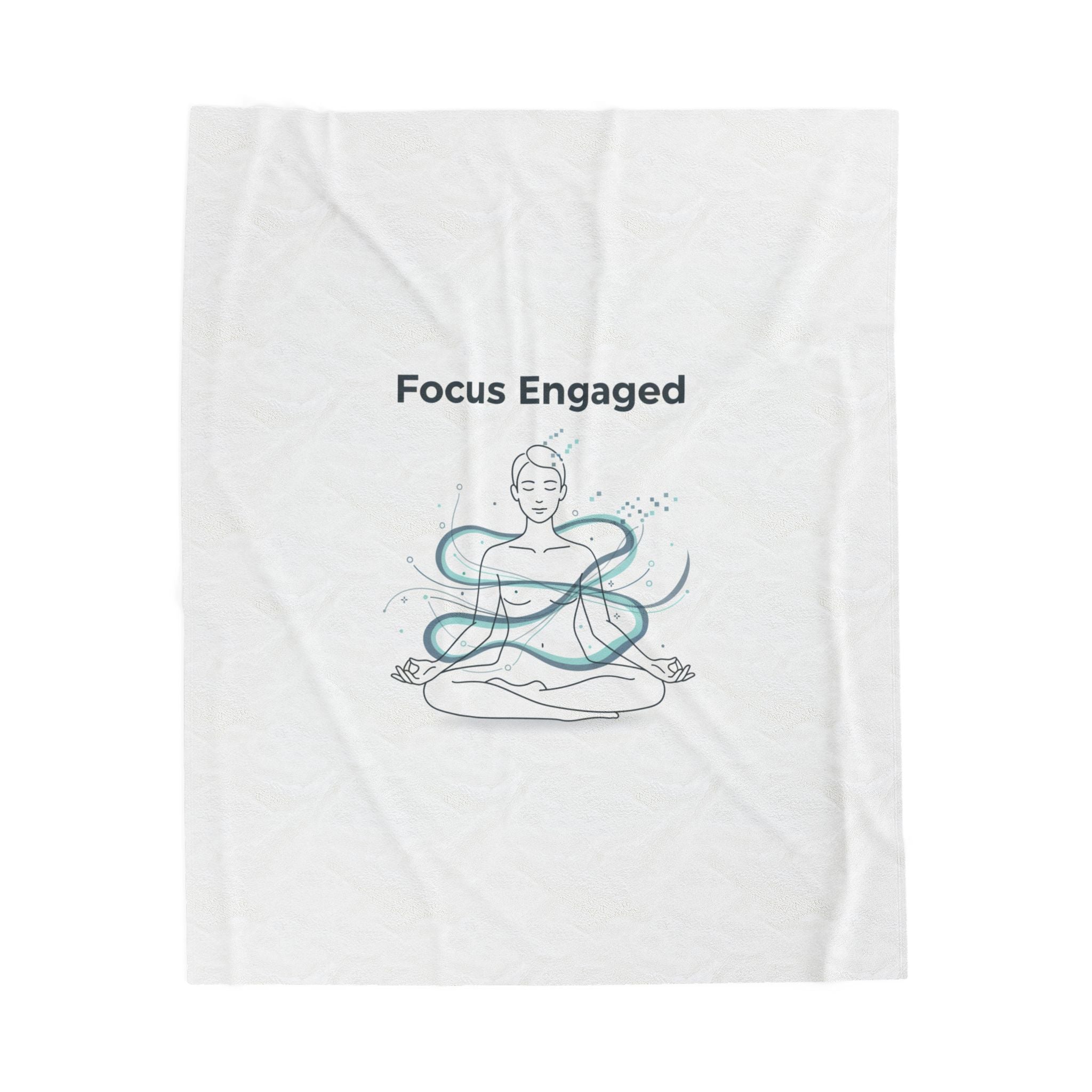 Focus Engaged Velveteen Blanket | Flow State, Productivity Decor