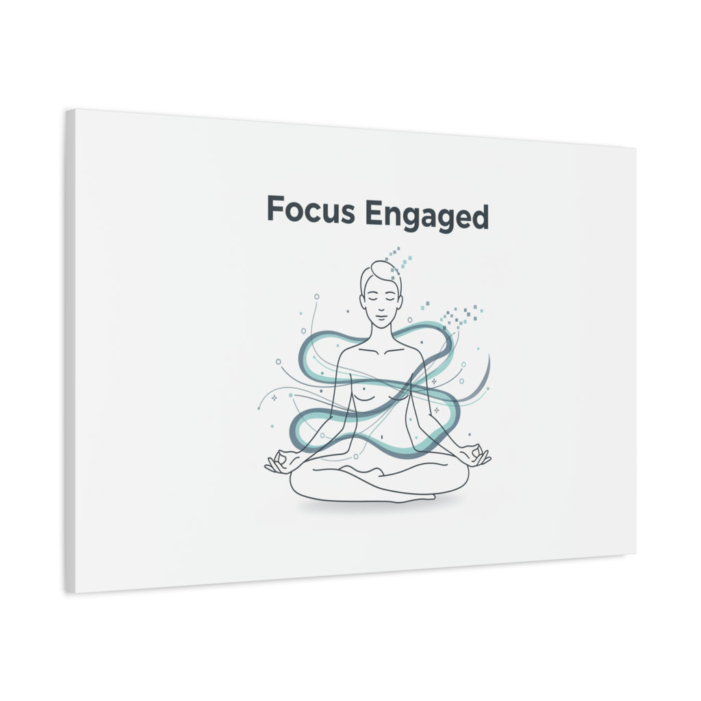 Focus Engaged Canvas, flow state poster | productivity art, ADHD merch