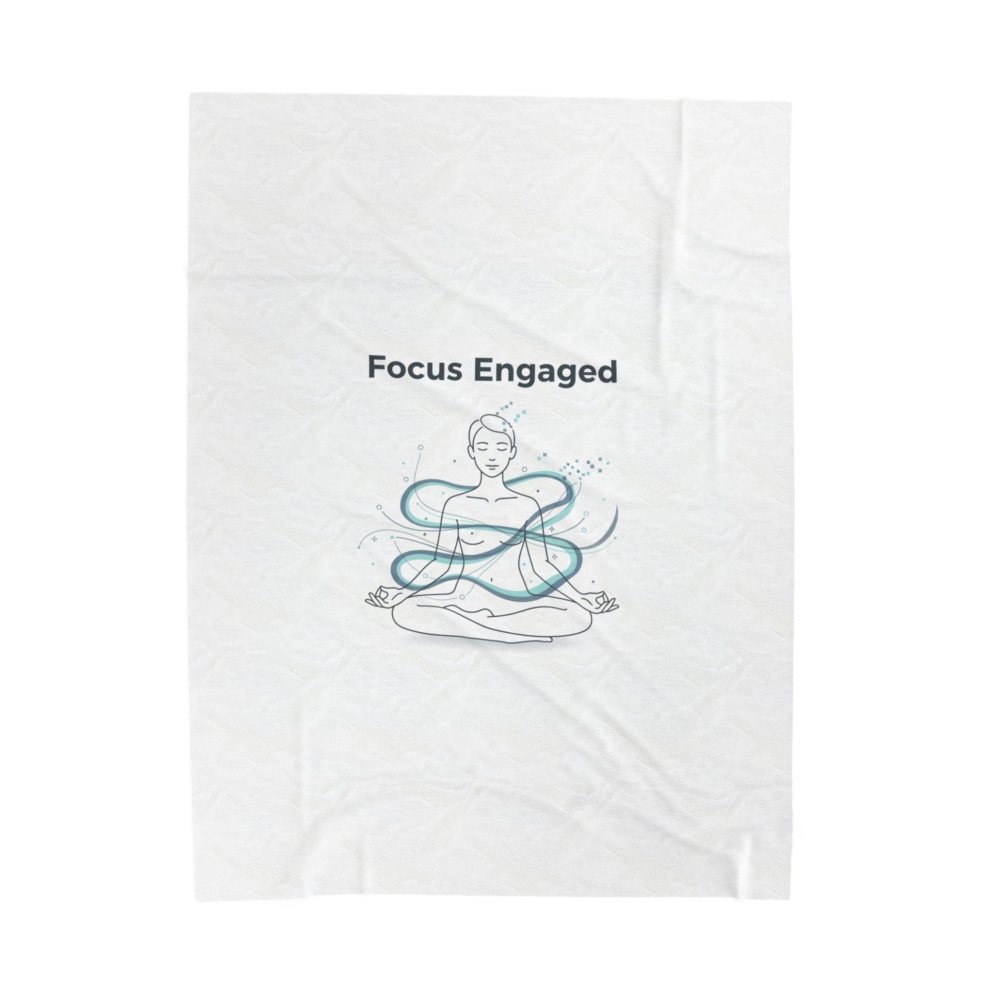 Focus Engaged Velveteen Blanket | Flow State, Productivity Decor