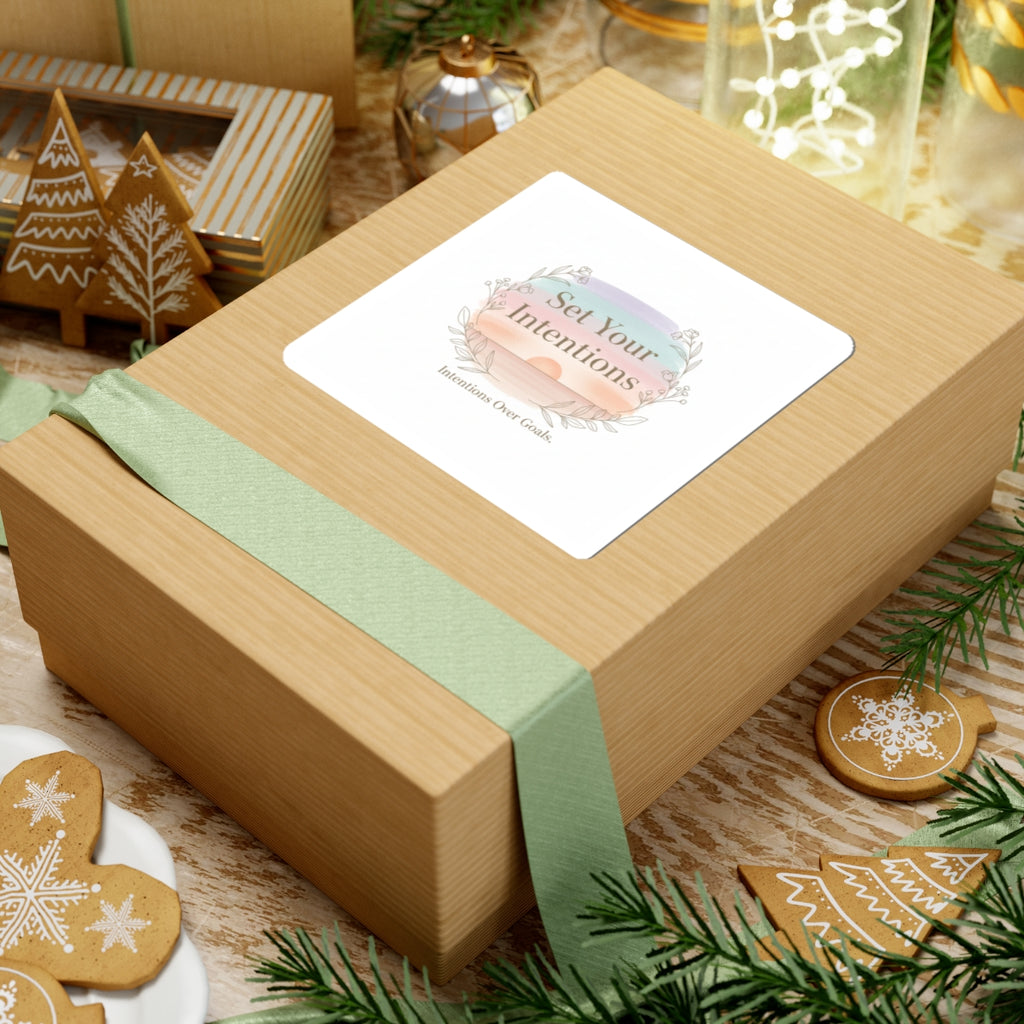 Set Your Intentions Kiss-Cut Sticker | intention sticker, mindful wellness