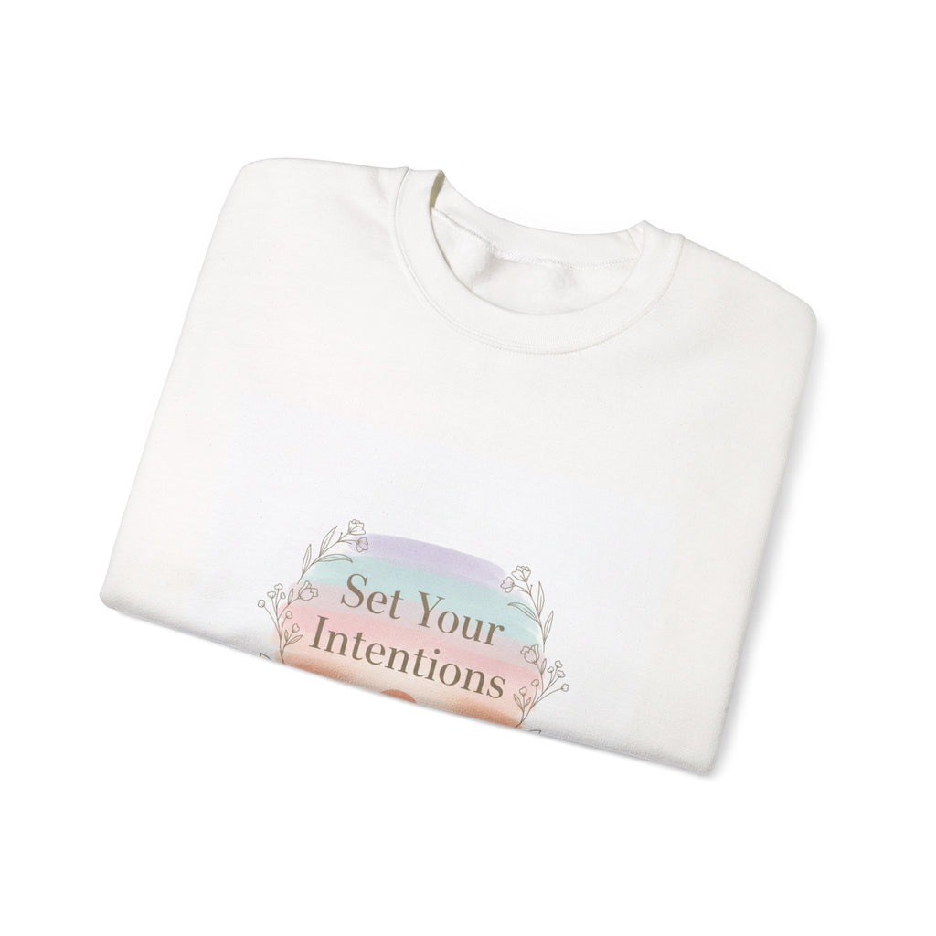 Set Your Intentions Sweatshirt | intention sticker, mindful goal shirt