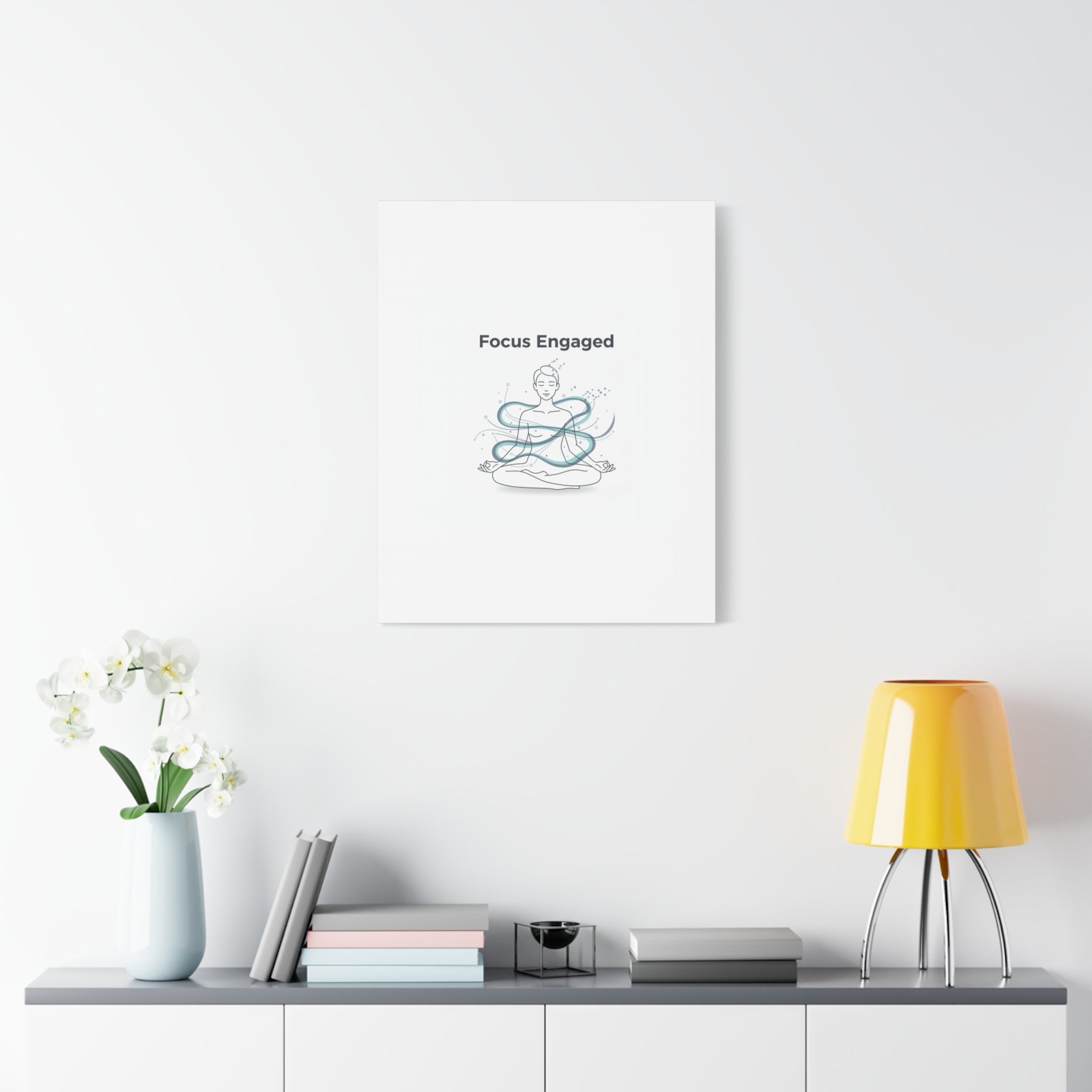 Focus Engaged Canvas, flow state poster | productivity art, ADHD merch
