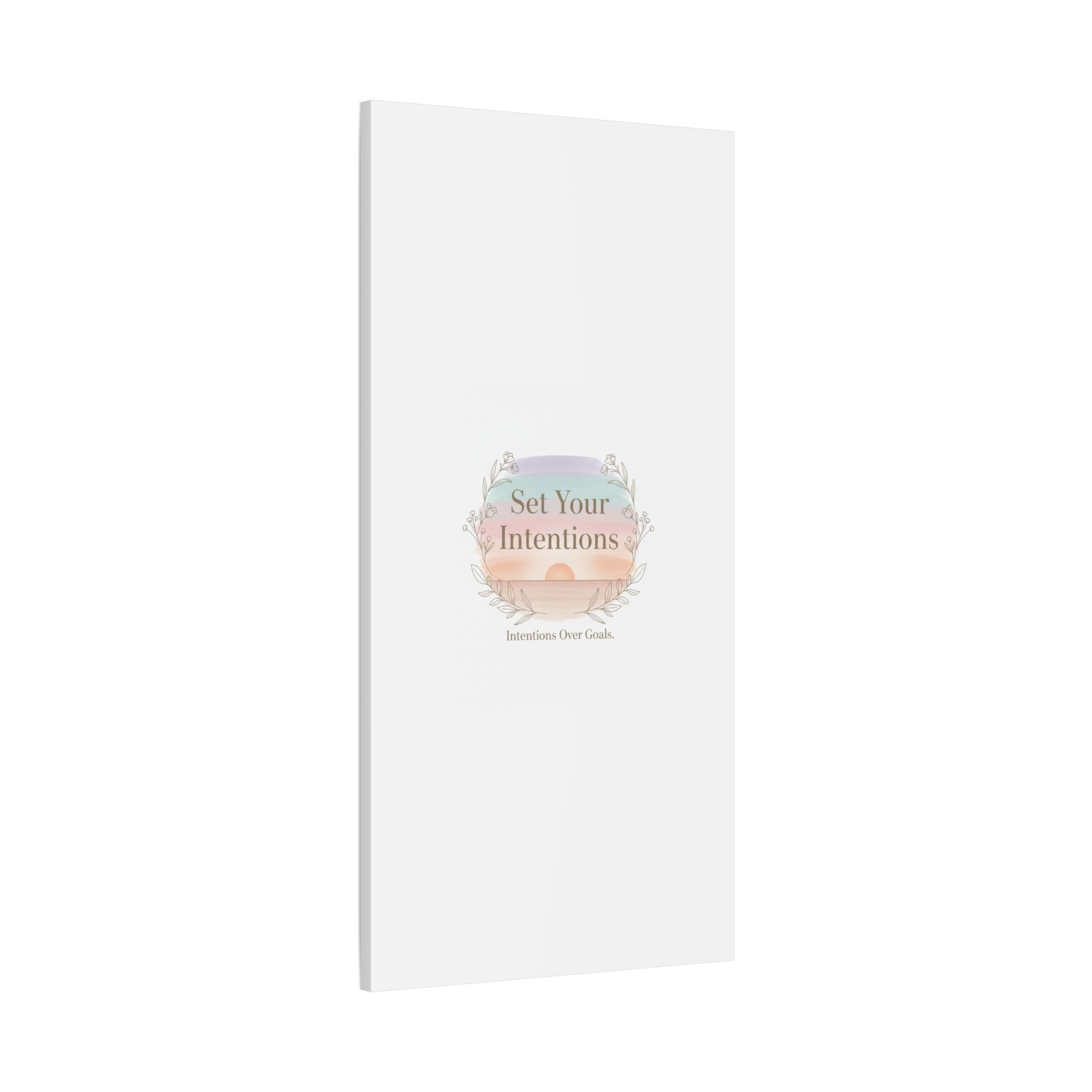Set Your Intentions Canvas | Gentle Intentions Over Goals, Soft Wellness Art