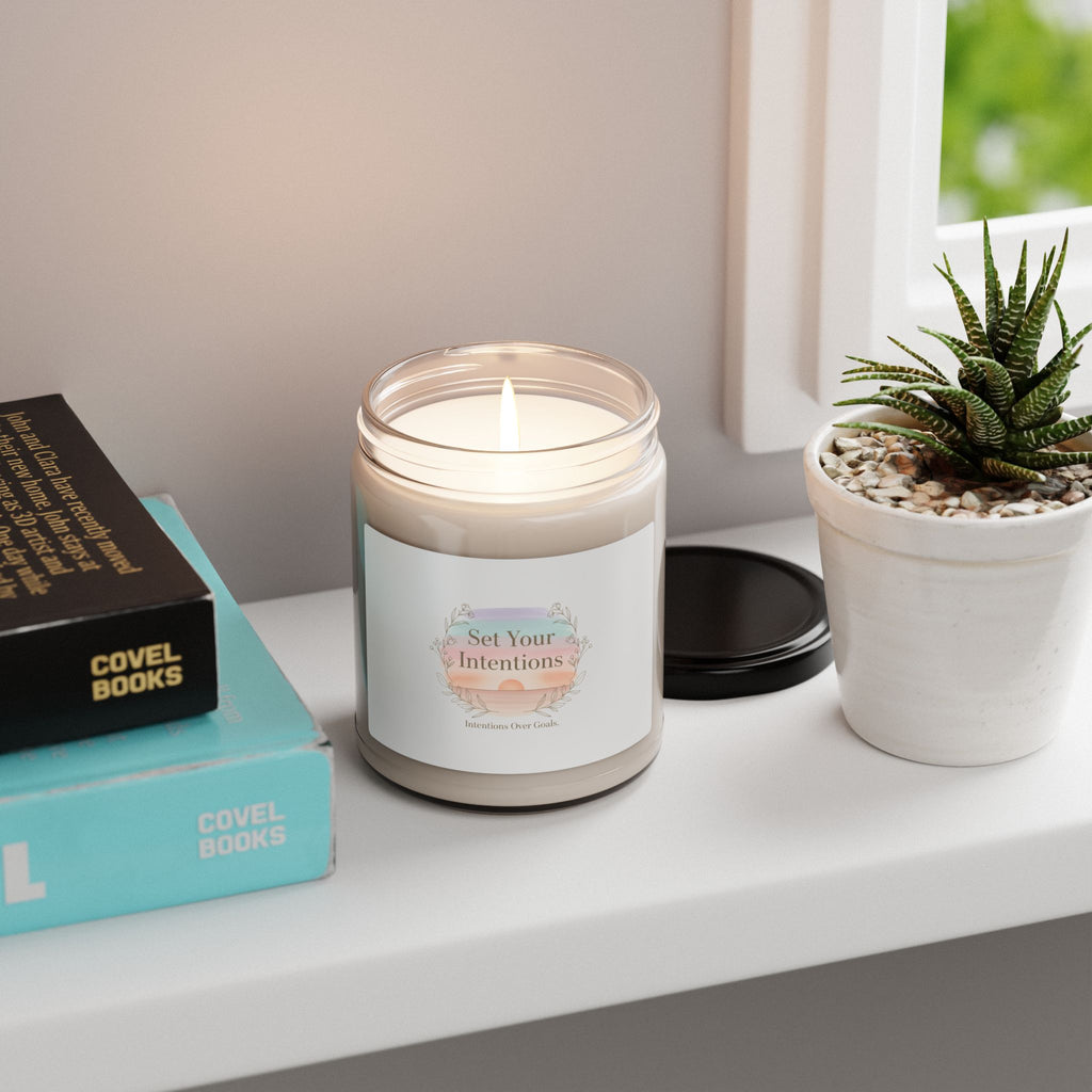 Set Your Intentions Soy Candle, Intentions Over Goals, Mindful Wellness Candle