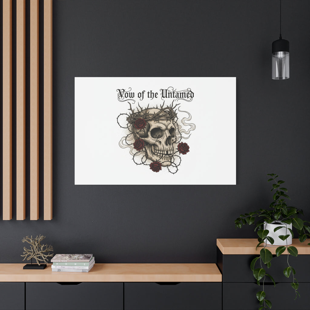 Vow of the Untamed Skull Canvas | western skull art, gothic Americana