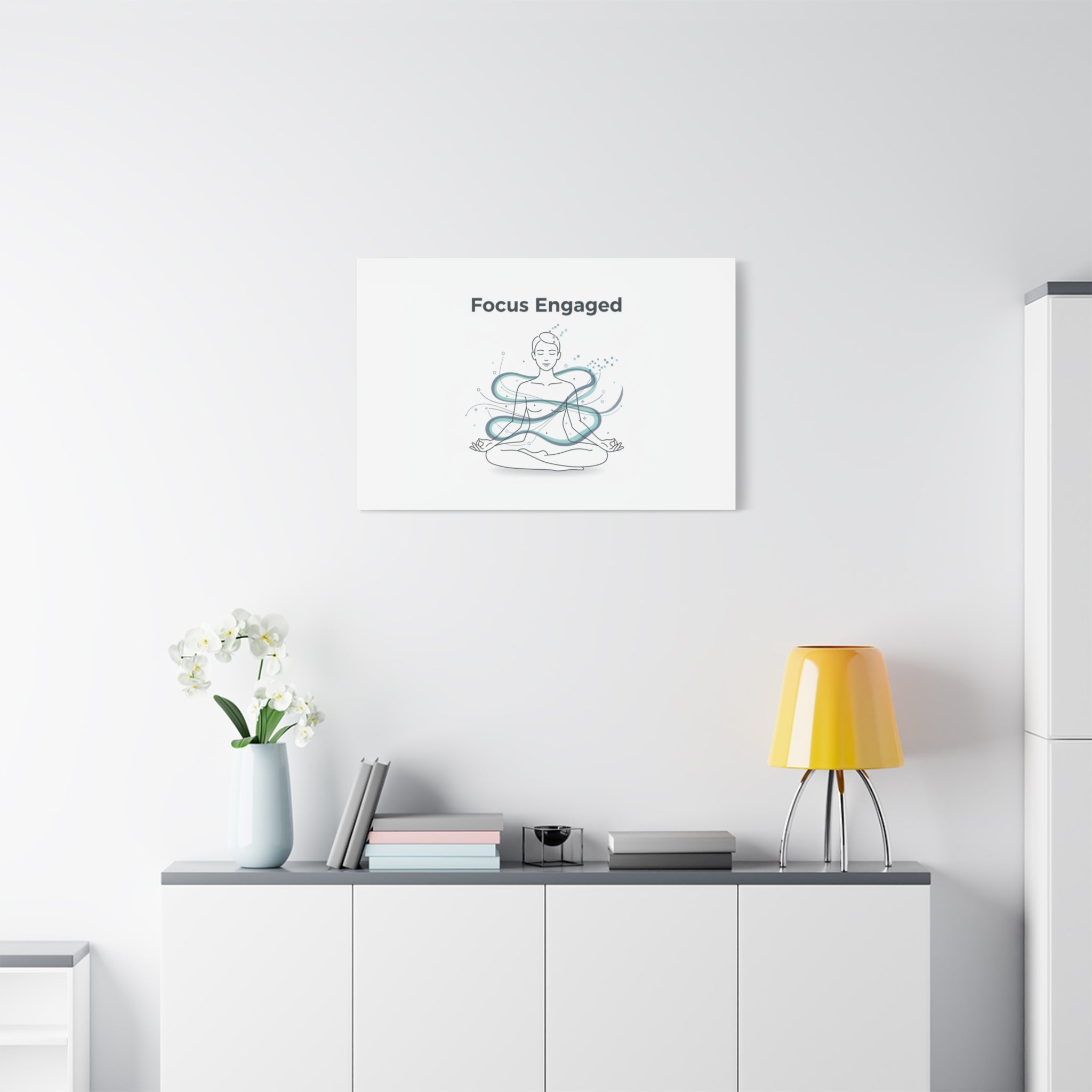 Focus Engaged Canvas, flow state poster | productivity art, ADHD merch