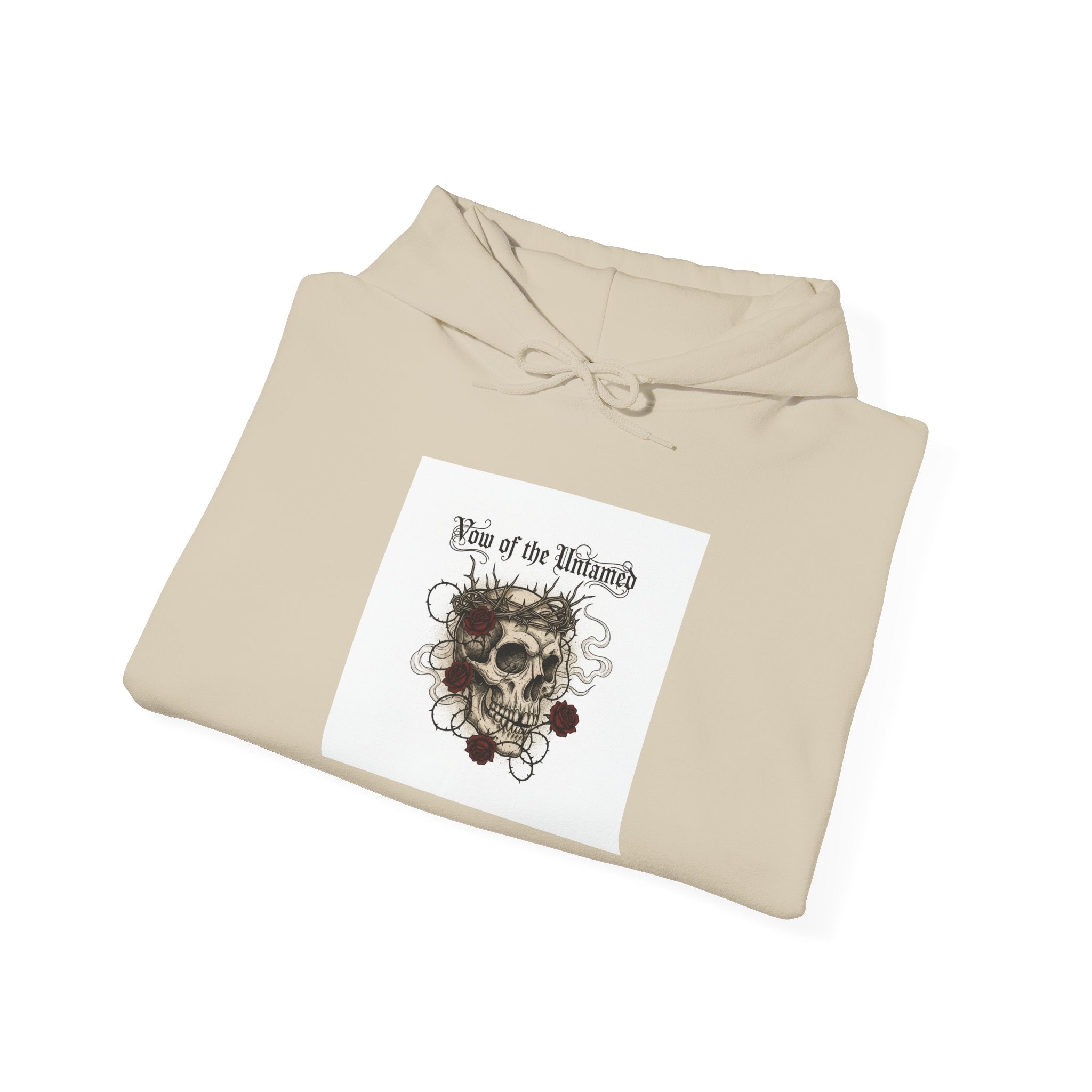 Western Skull Art Hoodie | gothic Americana, desert noir design