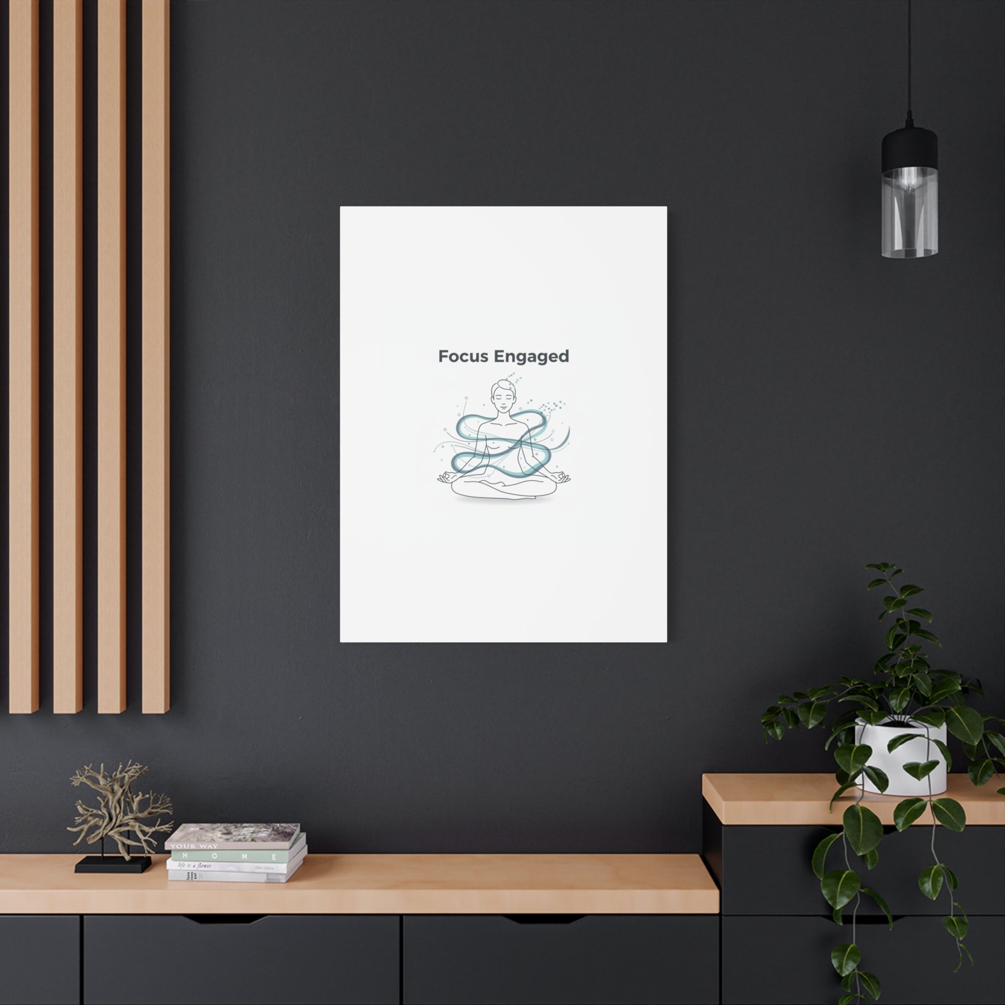 Focus Engaged Canvas, flow state poster | productivity art, ADHD merch