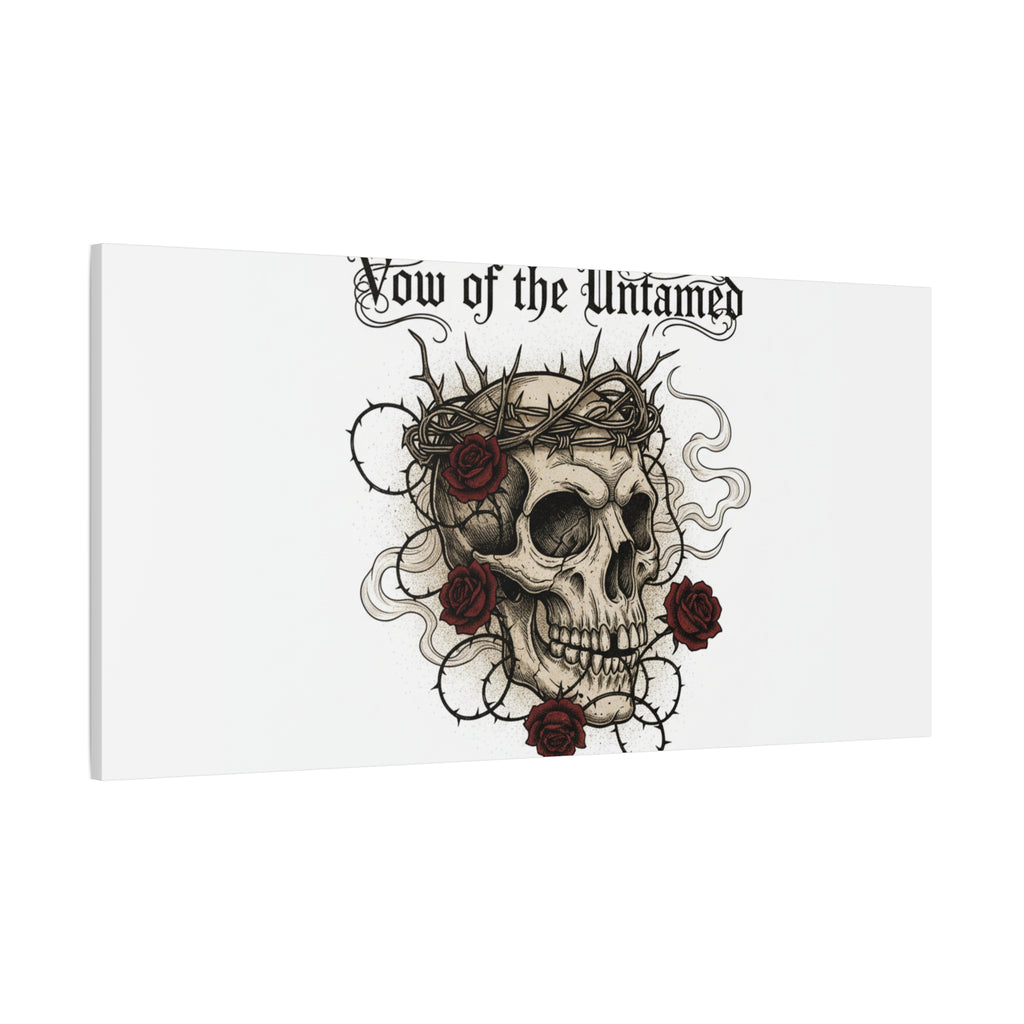 Vow of the Untamed Skull Canvas | western skull art, gothic Americana