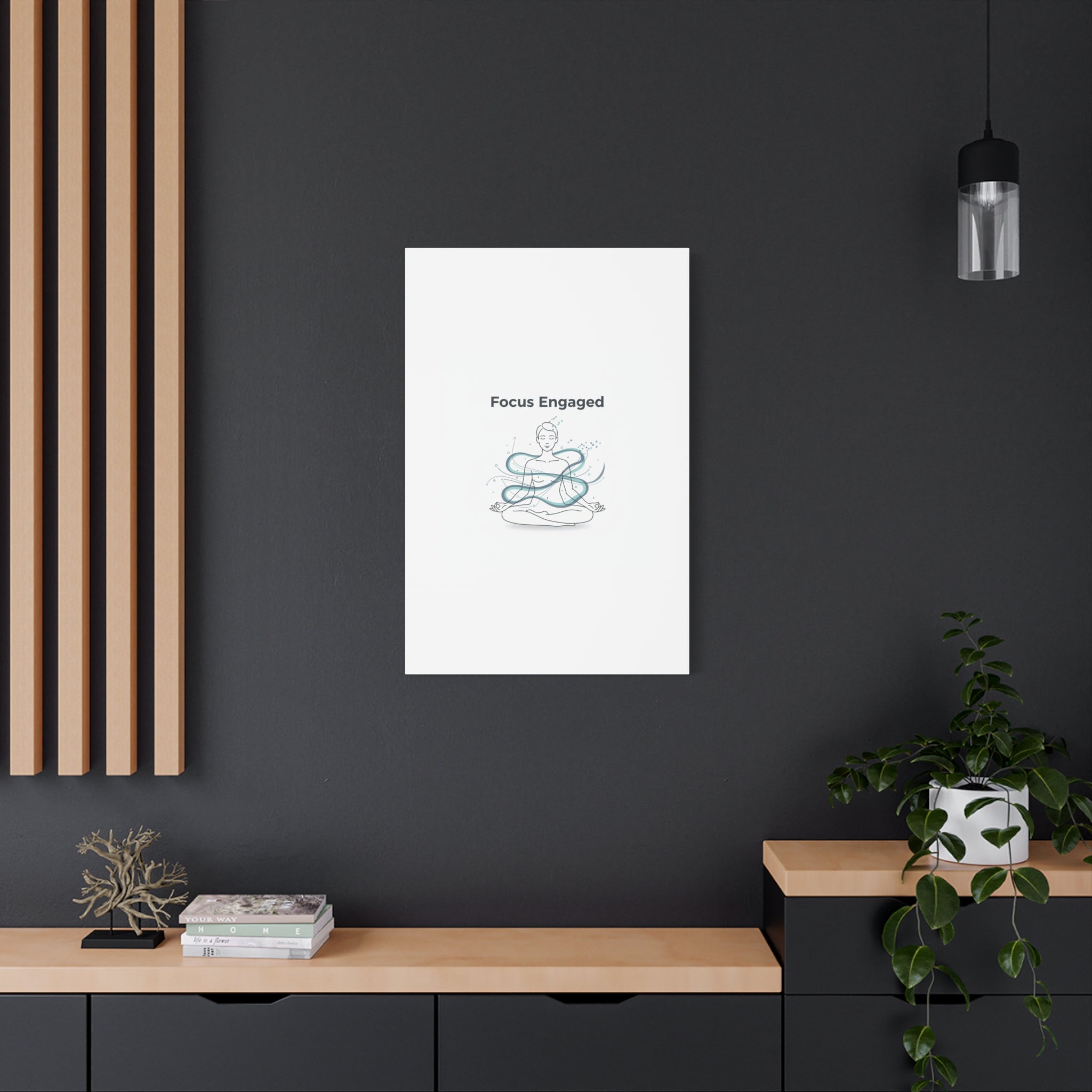 Focus Engaged Canvas, flow state poster | productivity art, ADHD merch