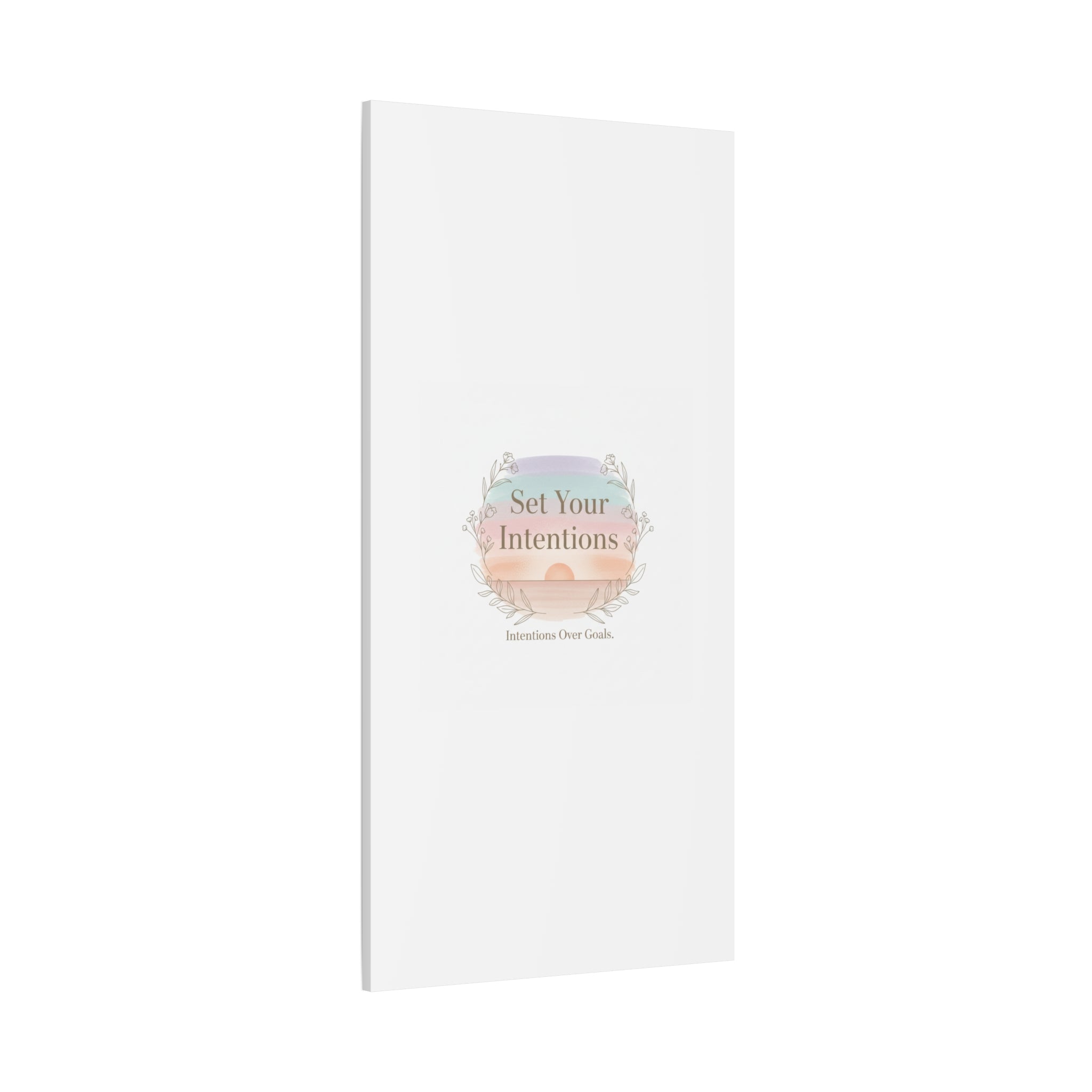 Set Your Intentions Canvas | Gentle Intentions Over Goals, Soft Wellness Art