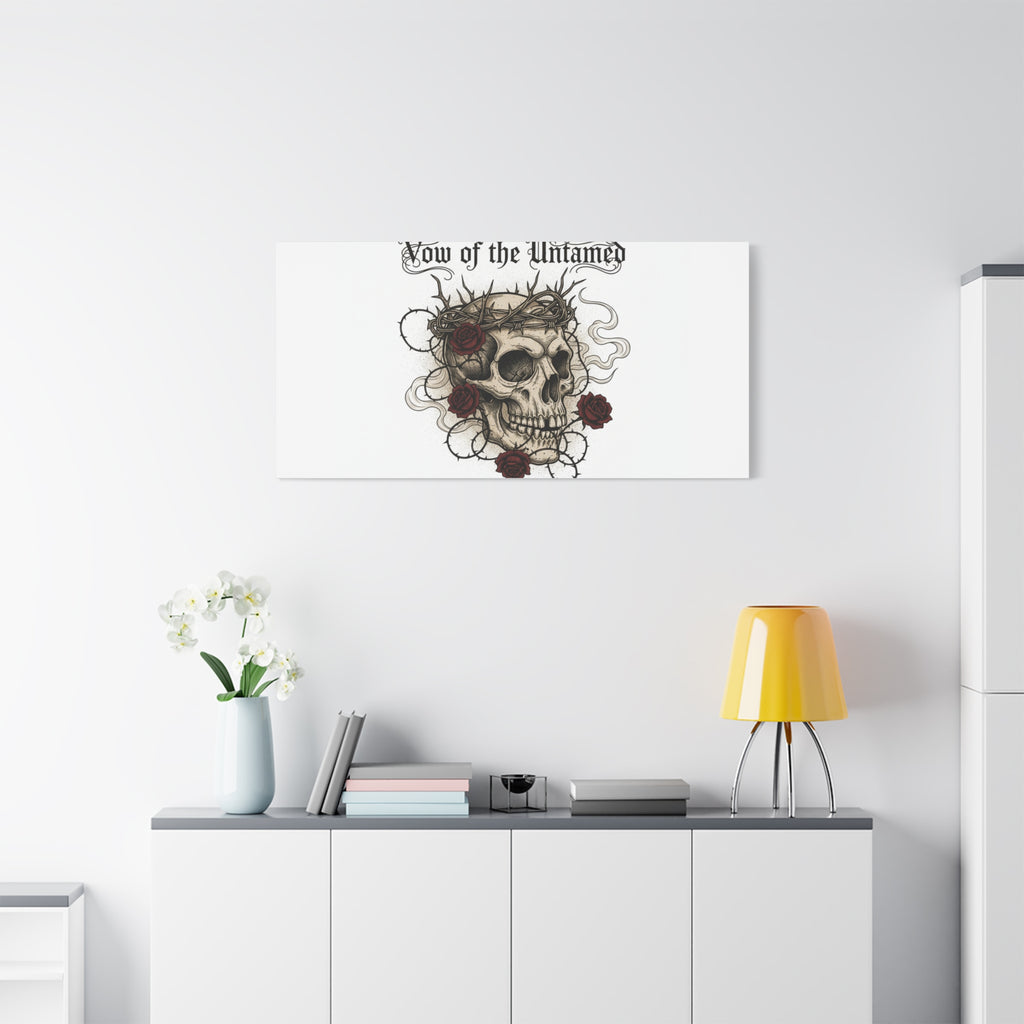 Vow of the Untamed Skull Canvas | western skull art, gothic Americana