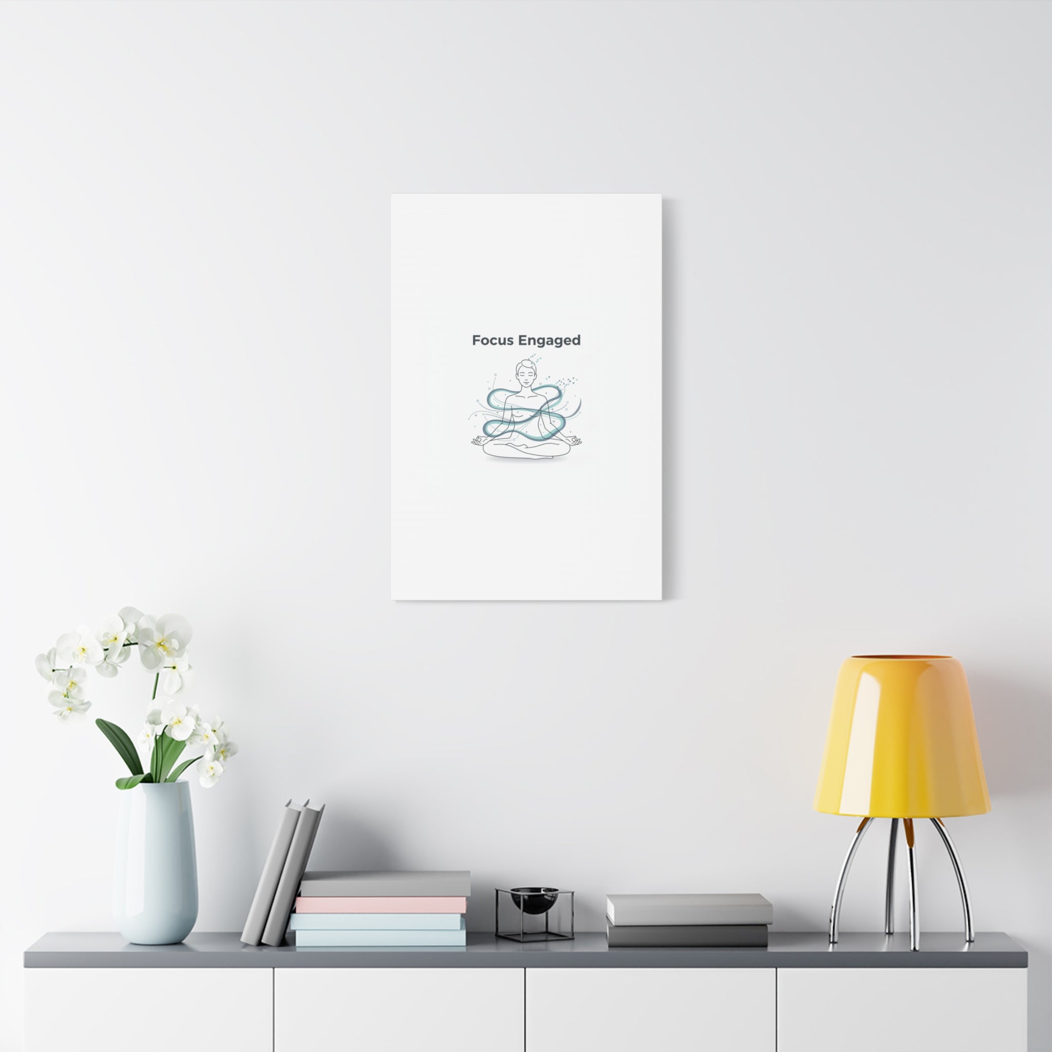 Focus Engaged Canvas, flow state poster | productivity art, ADHD merch