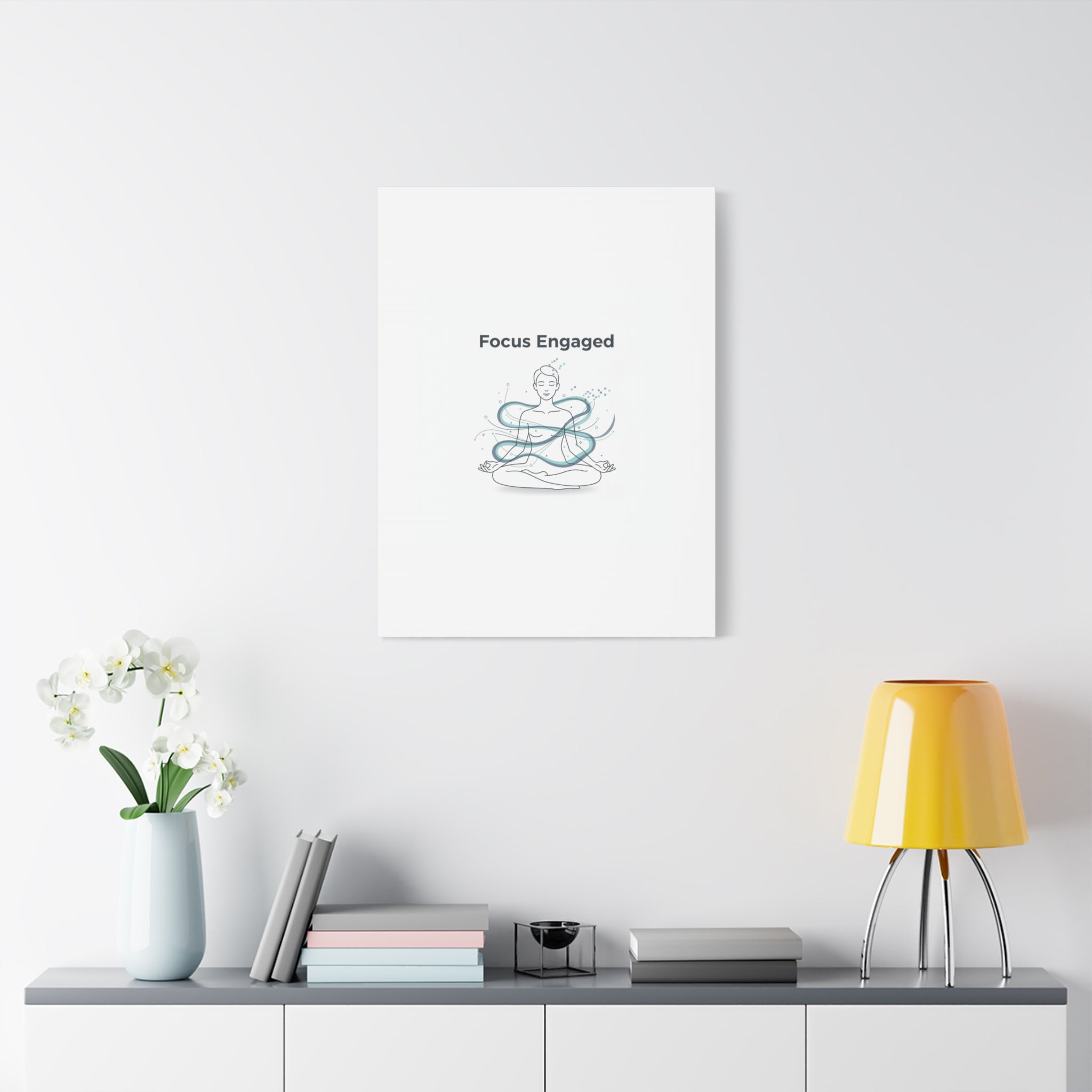 Focus Engaged Canvas, flow state poster | productivity art, ADHD merch