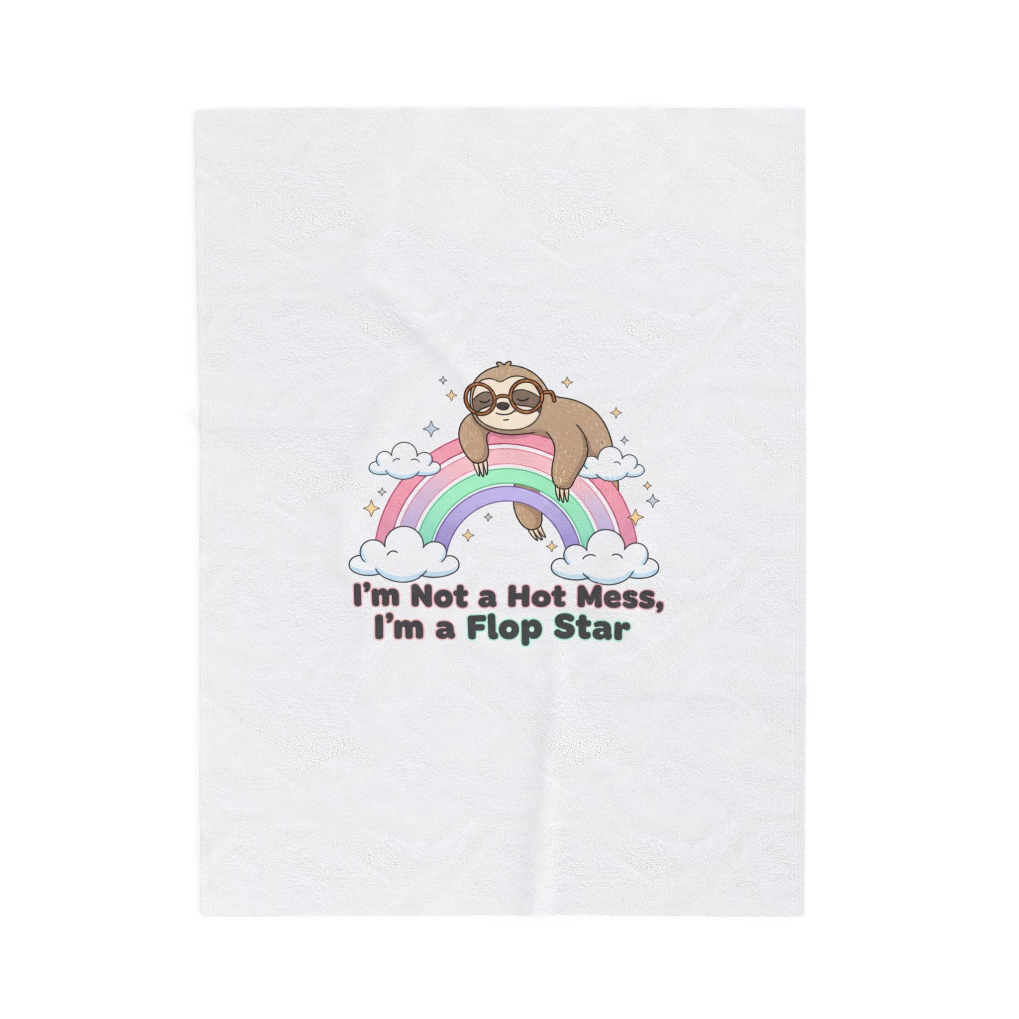 Flop Star Sloth Rainbow Blanket | flop era burnout humor