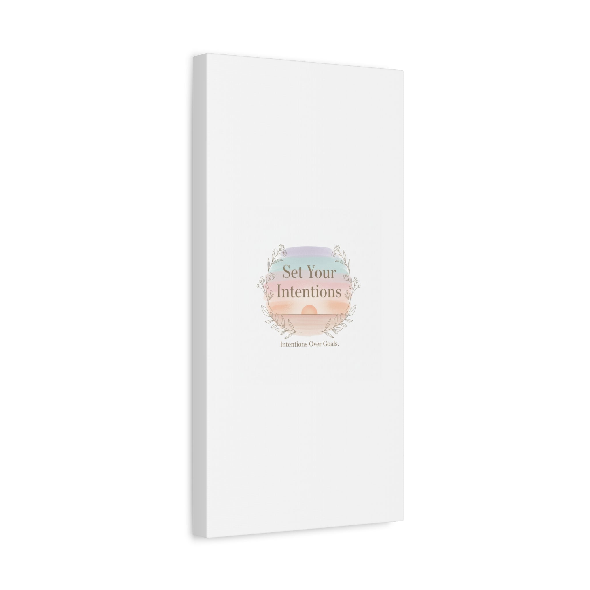 Set Your Intentions Canvas | Gentle Intentions Over Goals, Soft Wellness Art