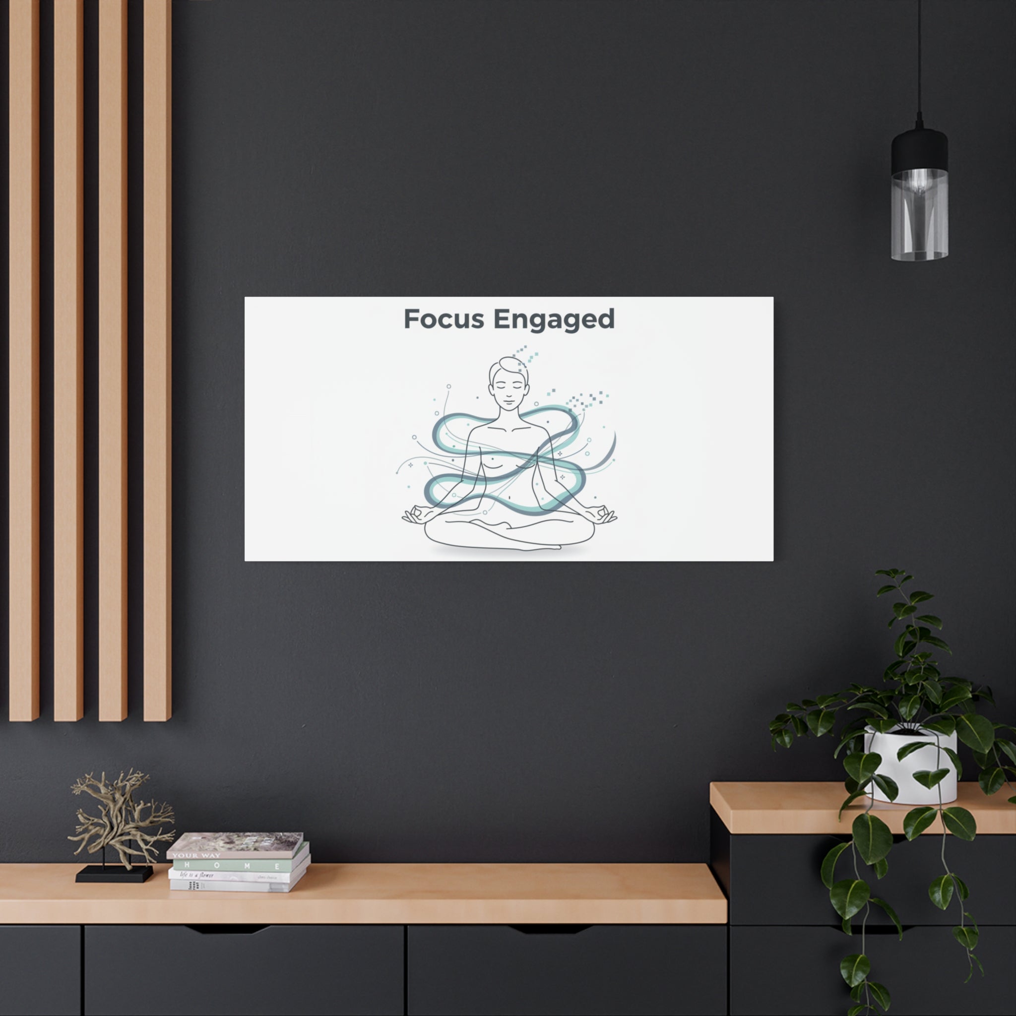 Focus Engaged Canvas, flow state poster | productivity art, ADHD merch