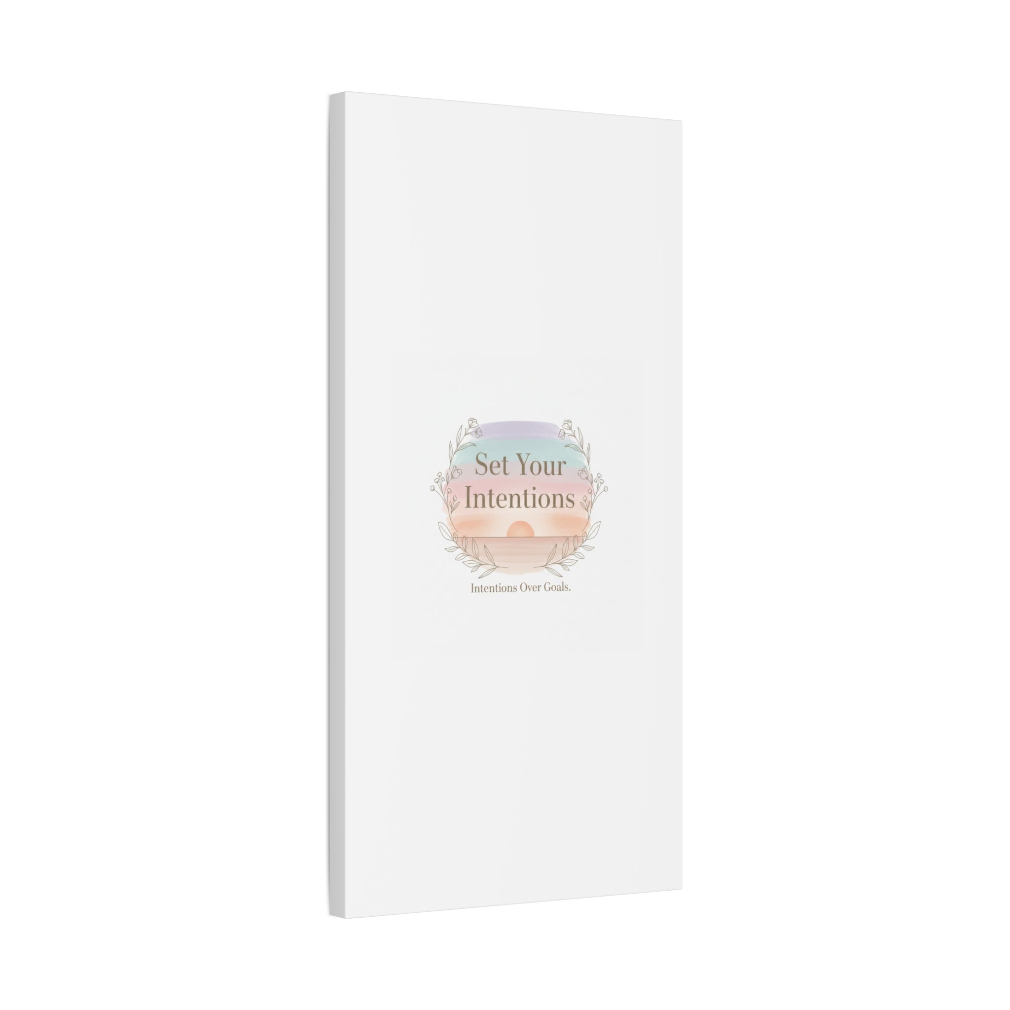 Set Your Intentions Canvas | Gentle Intentions Over Goals, Soft Wellness Art
