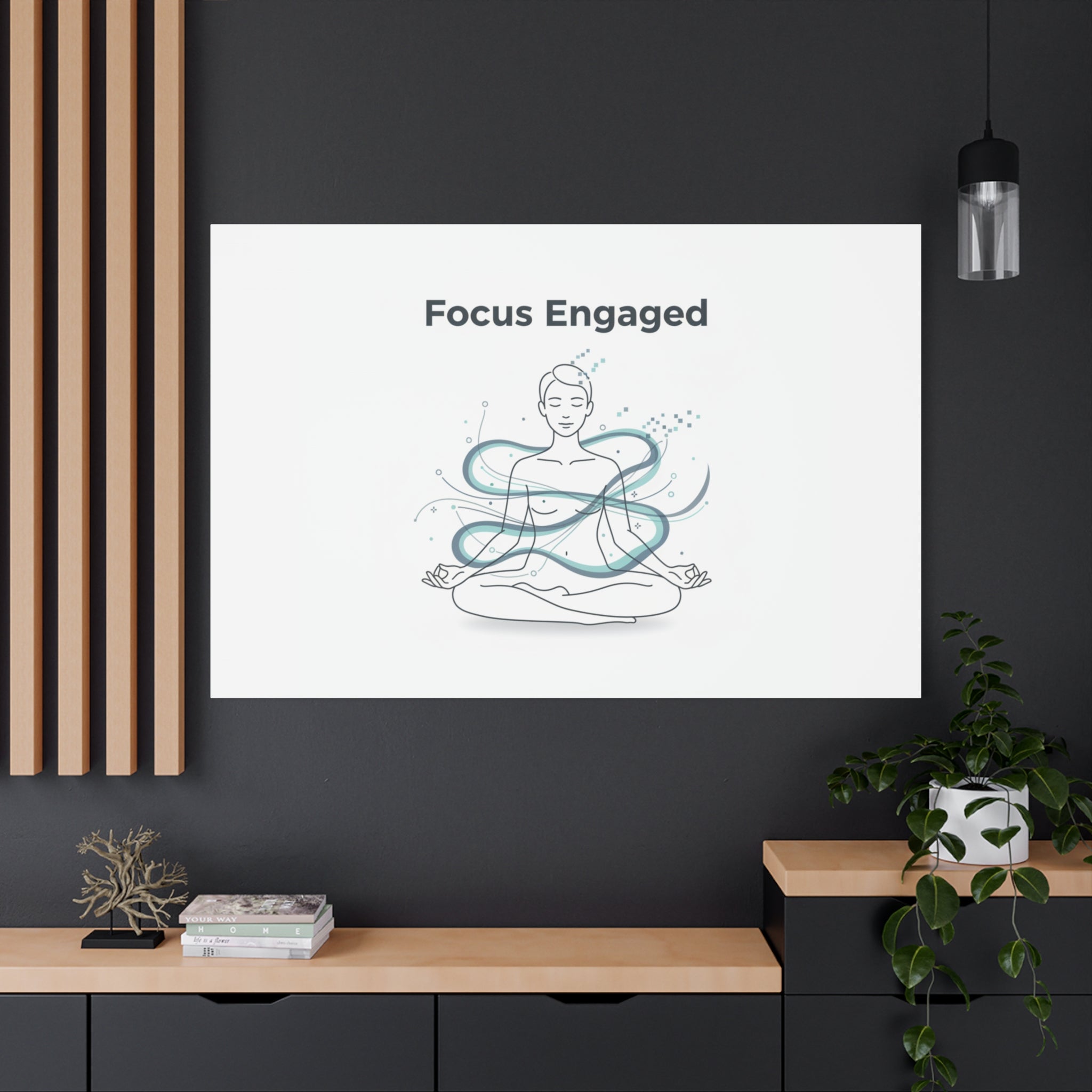 Focus Engaged Canvas, flow state poster | productivity art, ADHD merch