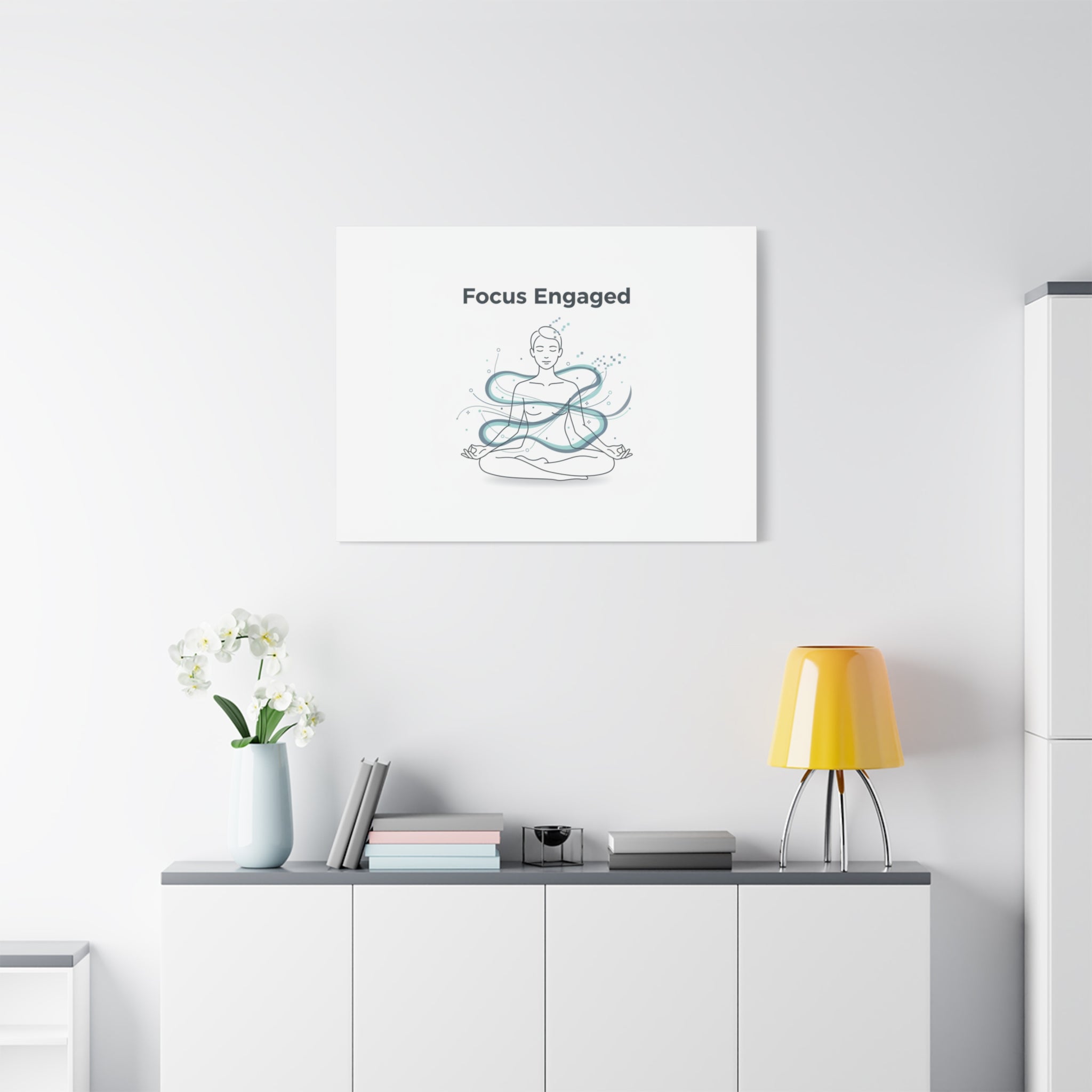 Focus Engaged Canvas, flow state poster | productivity art, ADHD merch