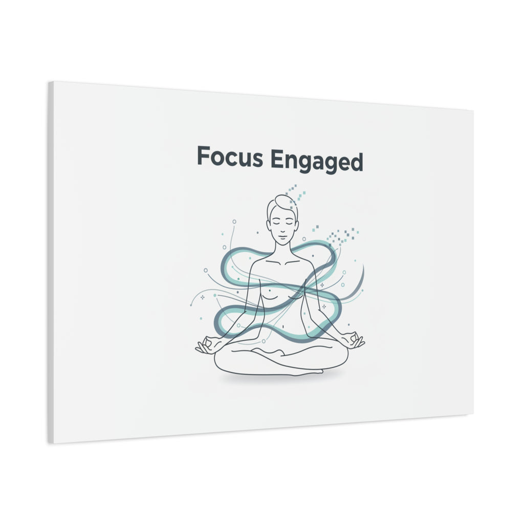 Focus Engaged Canvas, flow state poster | productivity art, ADHD merch