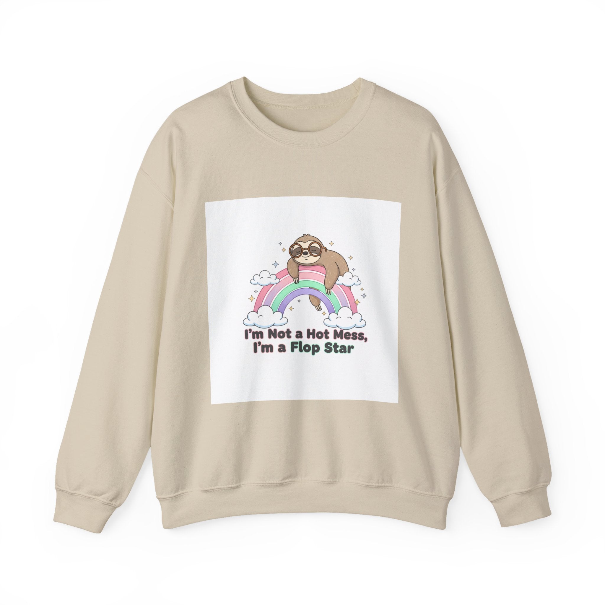 Flop Star Sloth Sweatshirt | flop era apparel, burnout humor
