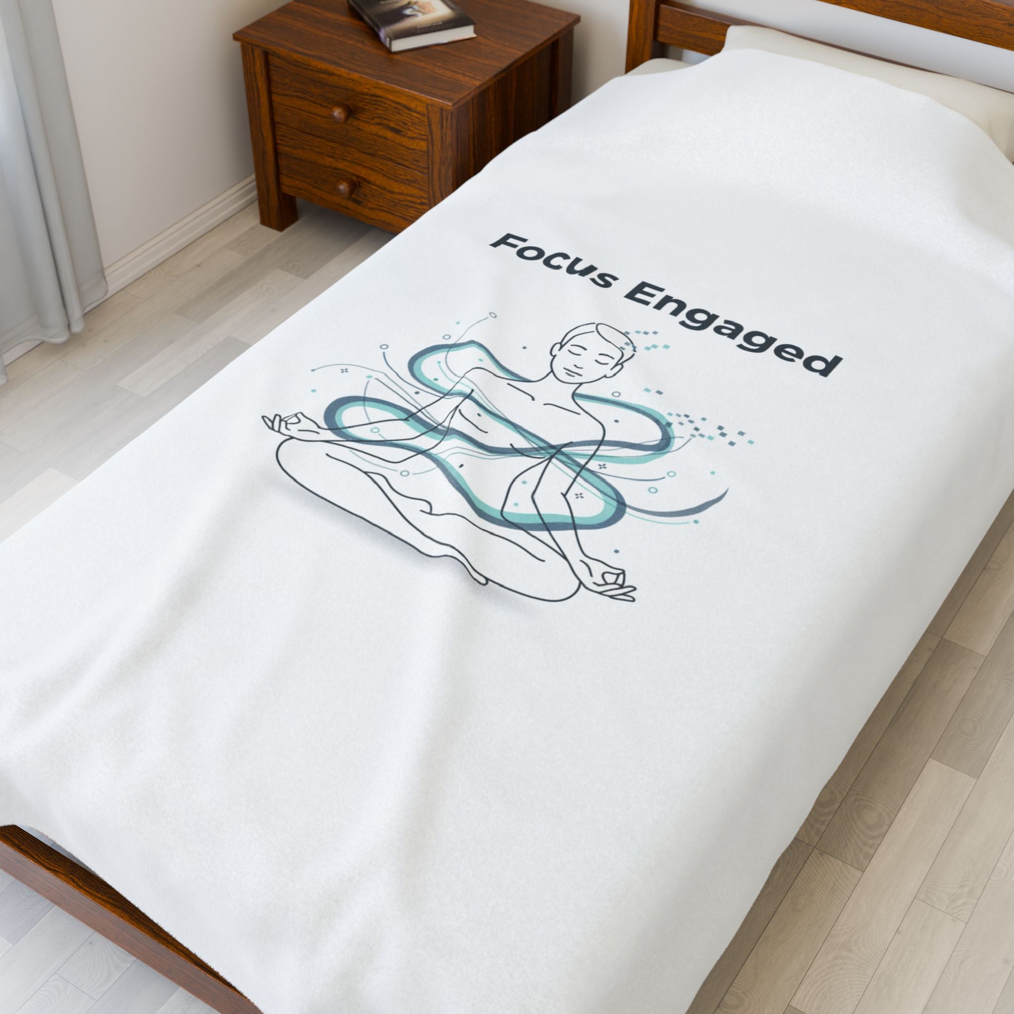 Focus Engaged Velveteen Blanket | Flow State, Productivity Decor