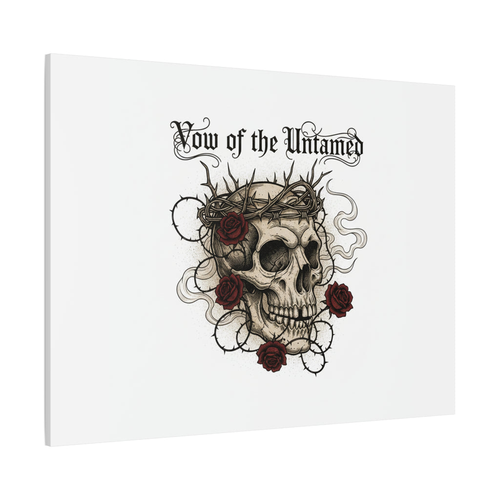 Vow of the Untamed Skull Canvas | western skull art, gothic Americana