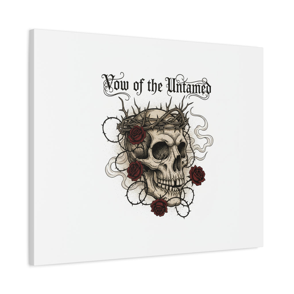 Vow of the Untamed Skull Canvas | western skull art, gothic Americana