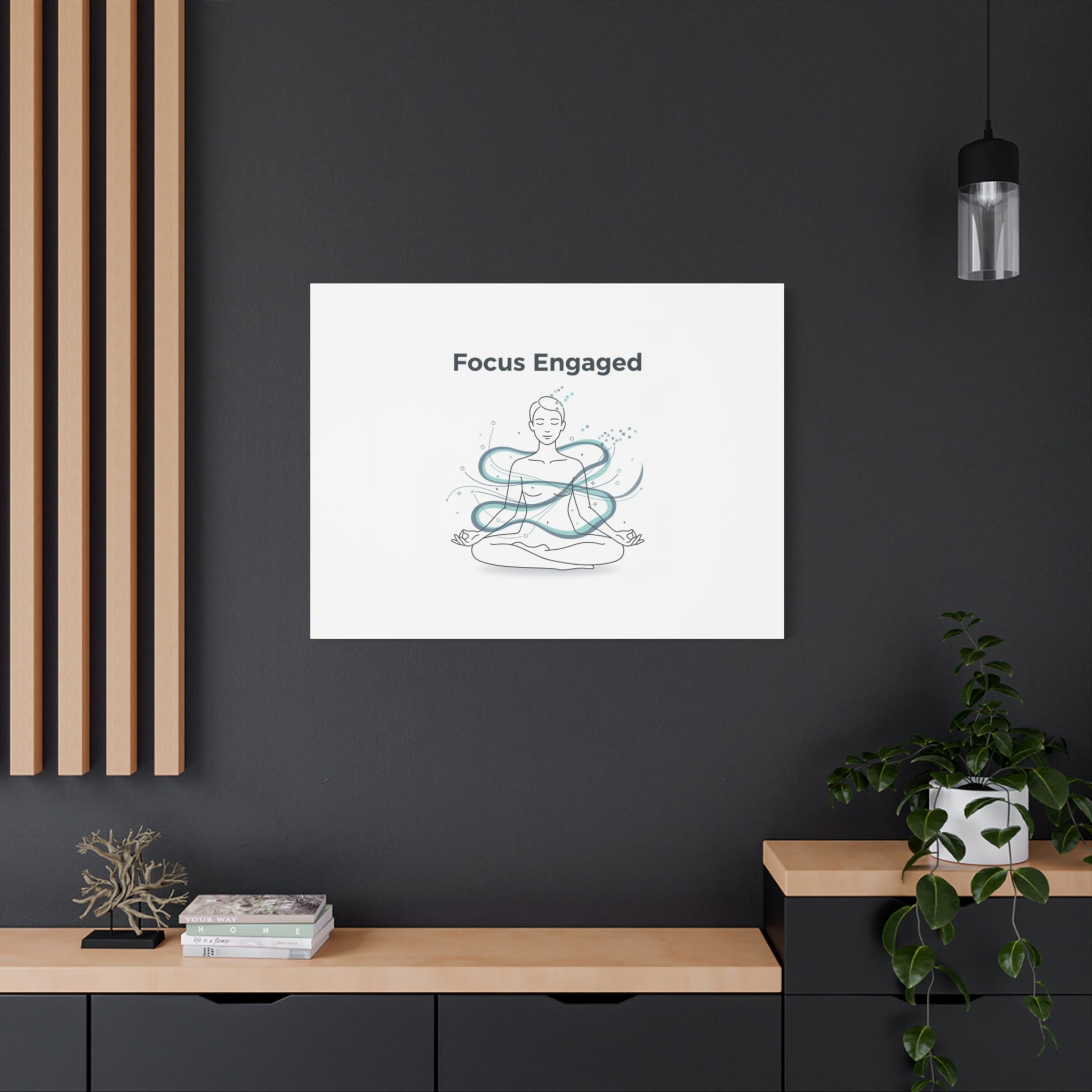 Focus Engaged Canvas, flow state poster | productivity art, ADHD merch