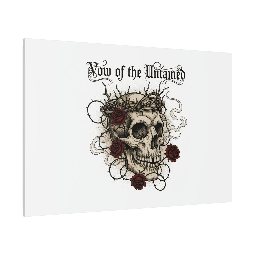 Vow of the Untamed Skull Canvas | western skull art, gothic Americana