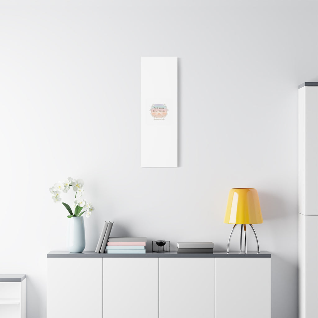 Set Your Intentions Canvas | Gentle Intentions Over Goals, Soft Wellness Art