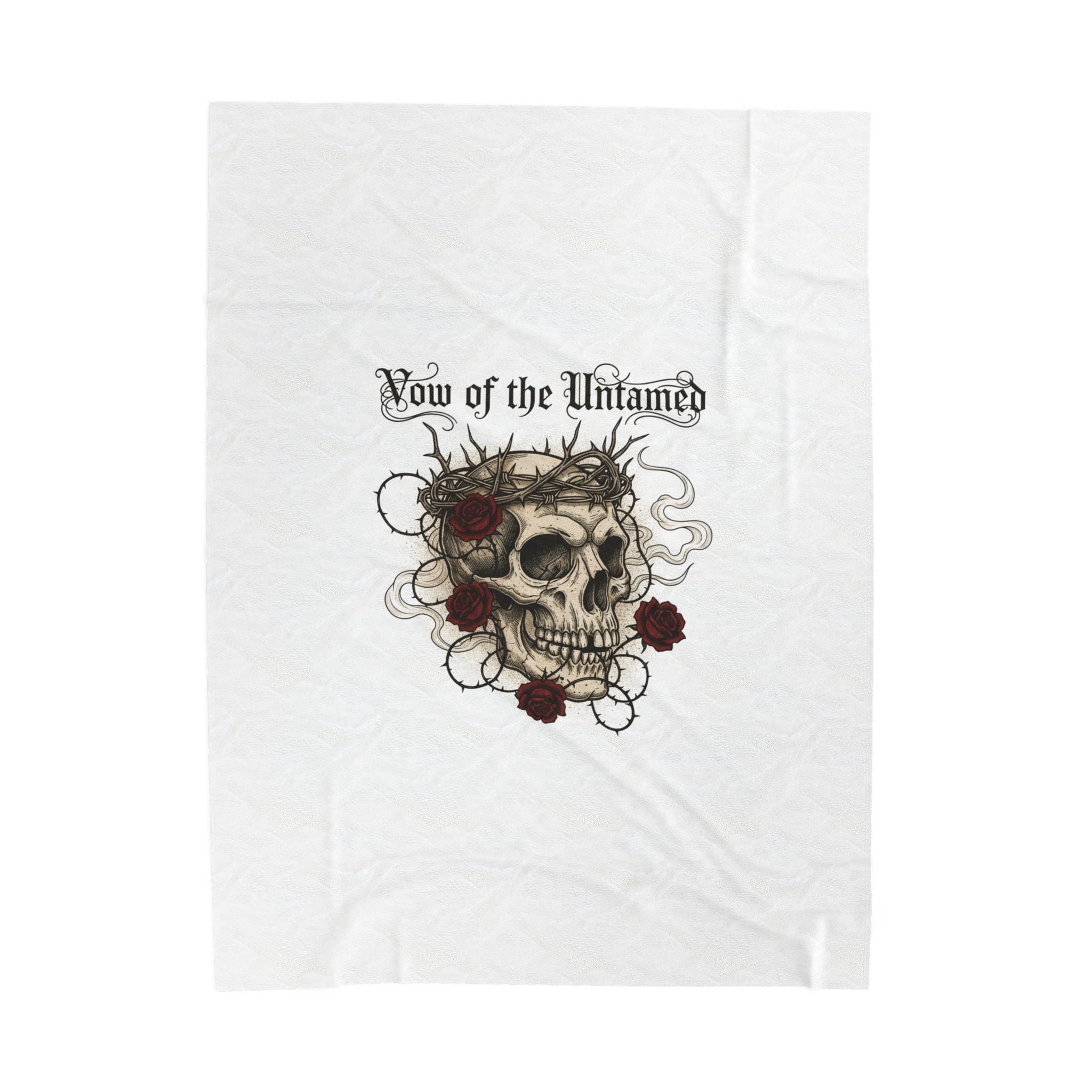 Western skull art Velveteen Blanket | gothic Americana desert noir