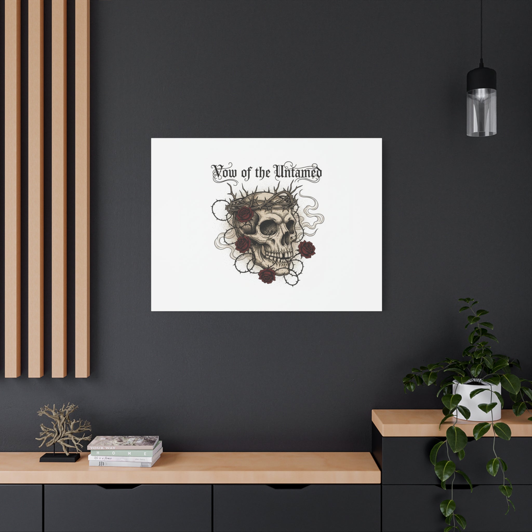 Vow of the Untamed Skull Canvas | western skull art, gothic Americana