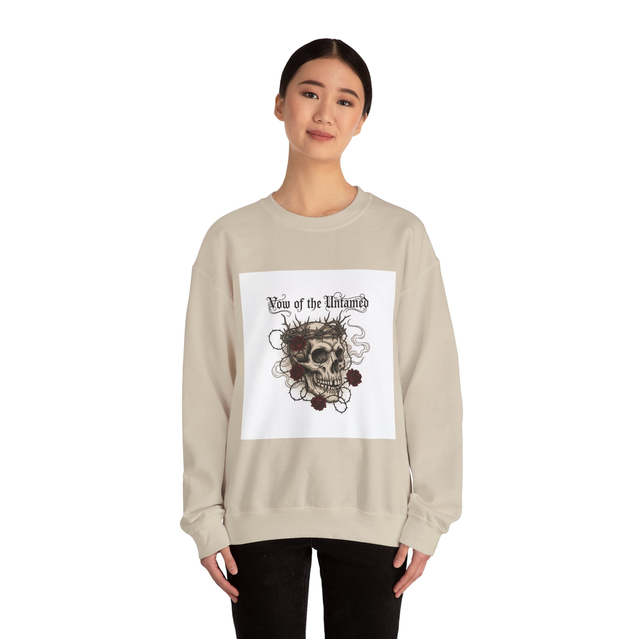 Western Skull Art Crewneck, cowboy horror shirt, gothic Americana