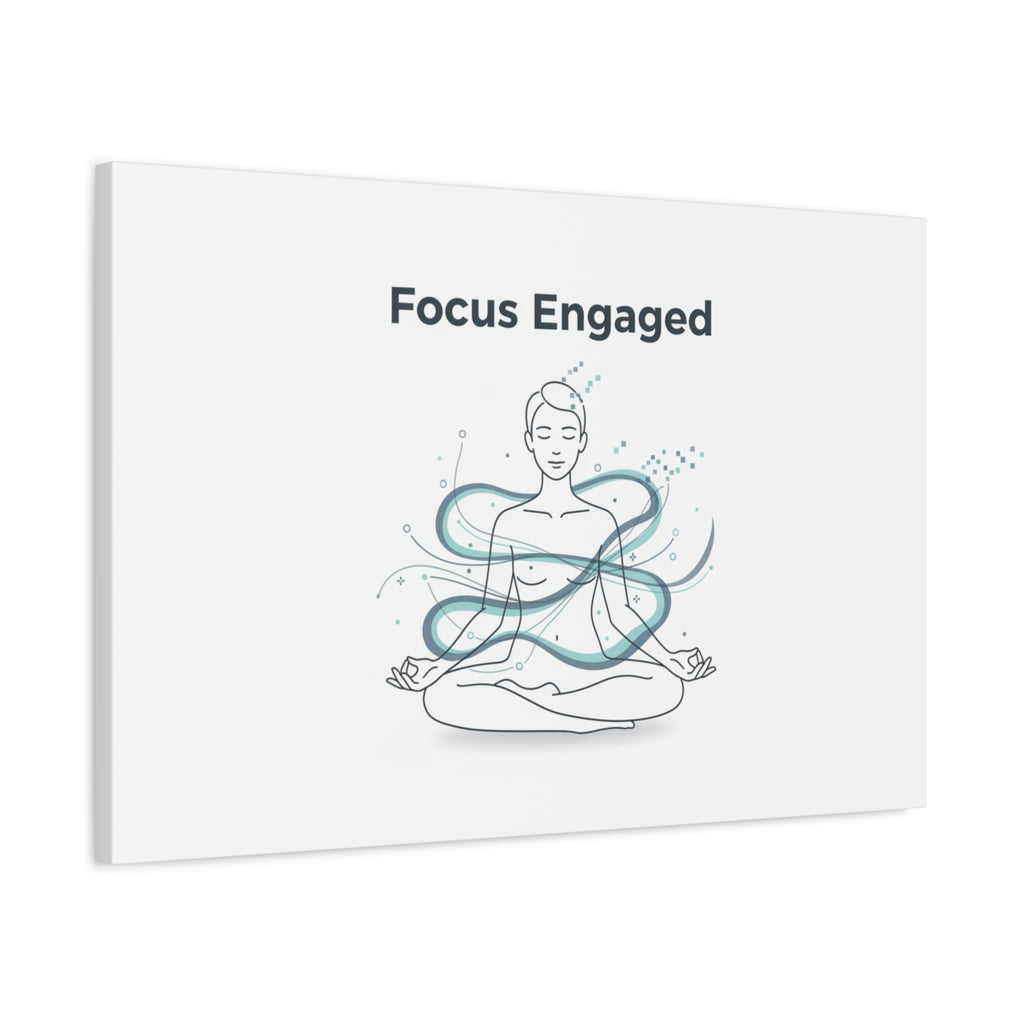 Focus Engaged Canvas, flow state poster | productivity art, ADHD merch