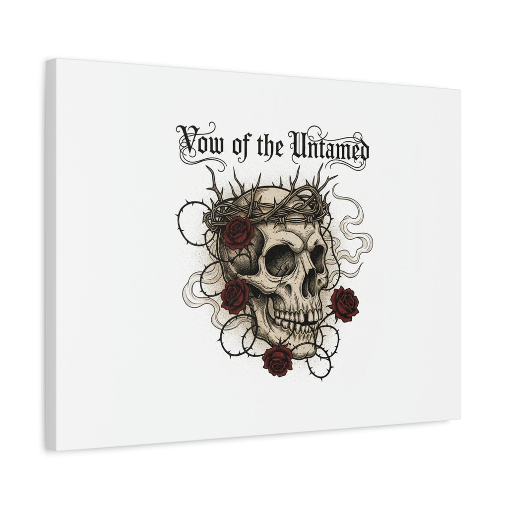 Vow of the Untamed Skull Canvas | western skull art, gothic Americana