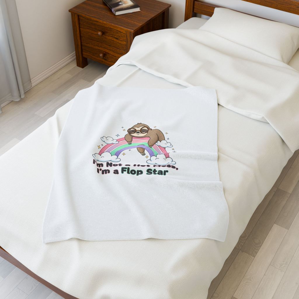Flop Star Sloth Rainbow Blanket | flop era burnout humor