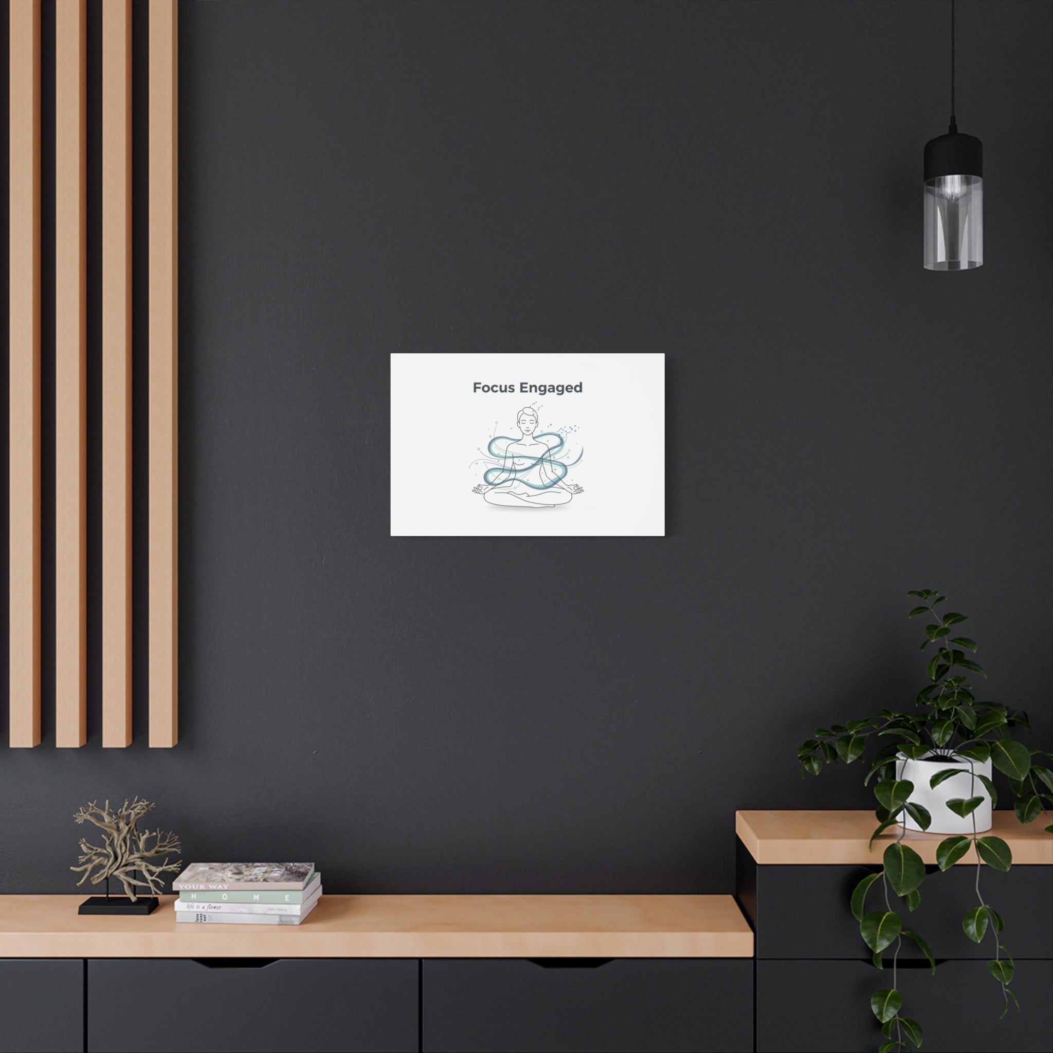 Focus Engaged Canvas, flow state poster | productivity art, ADHD merch